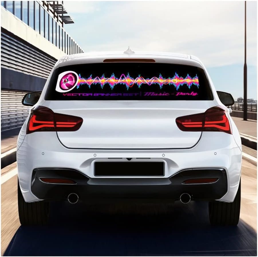 Car Music Rhythm Mood Light Sticker, Universal Car Decorative LED Light Sticker, 12V (Size : 90x25cm/35.43x9.84in)