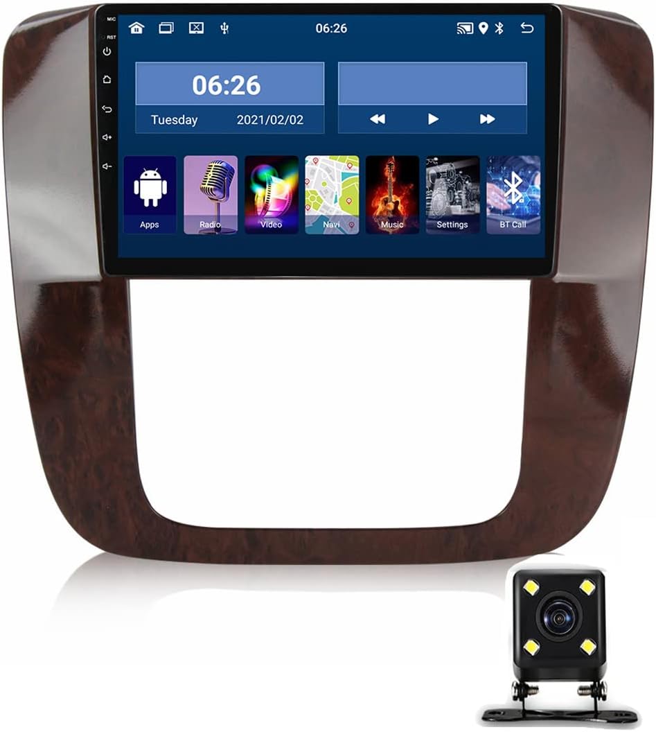 Double Din Car Stereo Audio Receiver Compatible with Carplay and Android Auto, 9-Inch Touchscreen for Chevrolet Tahoe 2012 with Backup Camera, SWC, Bluetooth, RDS/FM, USB Port,1g+16g