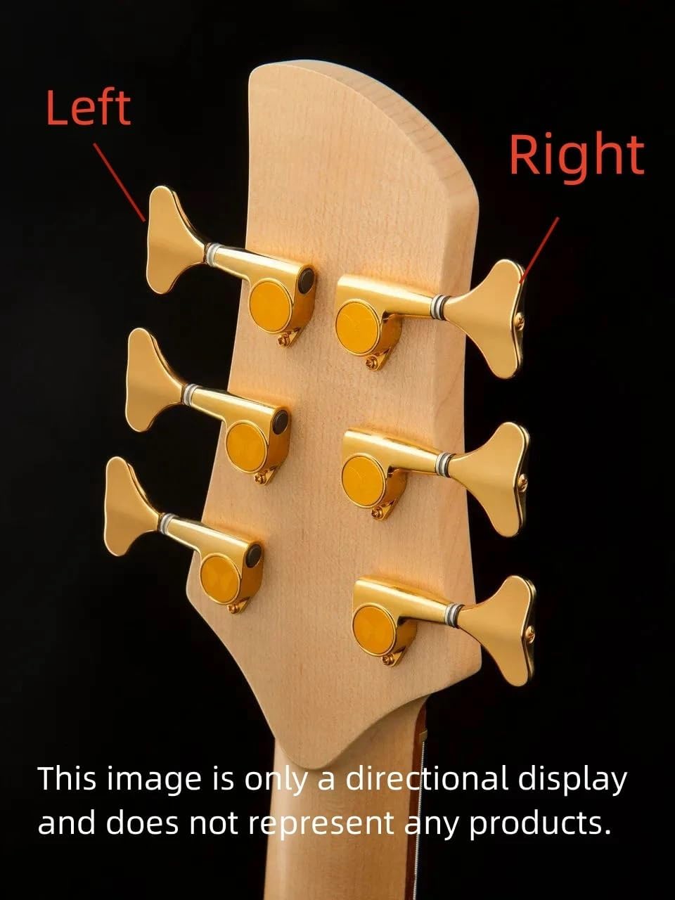 Guyker Bass Tuners (3R + 2L) - 1:22 Ratio Gear Open Frame Bass Drop Locking Machine Head Tuning Key Pegs Replacement for Electric Jazz Guitar Bass or Precision Instruments, BB100 Chrome