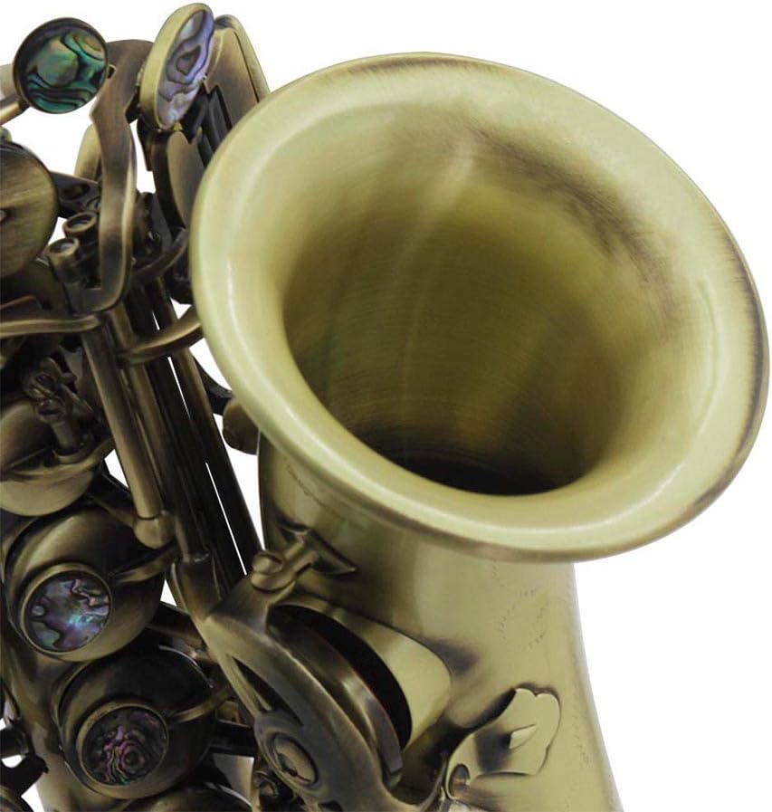 Vintage Style Bb Soprano Saxophone Sax Brass Material Woodwind Instrument with Carry Case Gloves Cleaning Cloth Brush Sax Strap Mouthpiece Brush