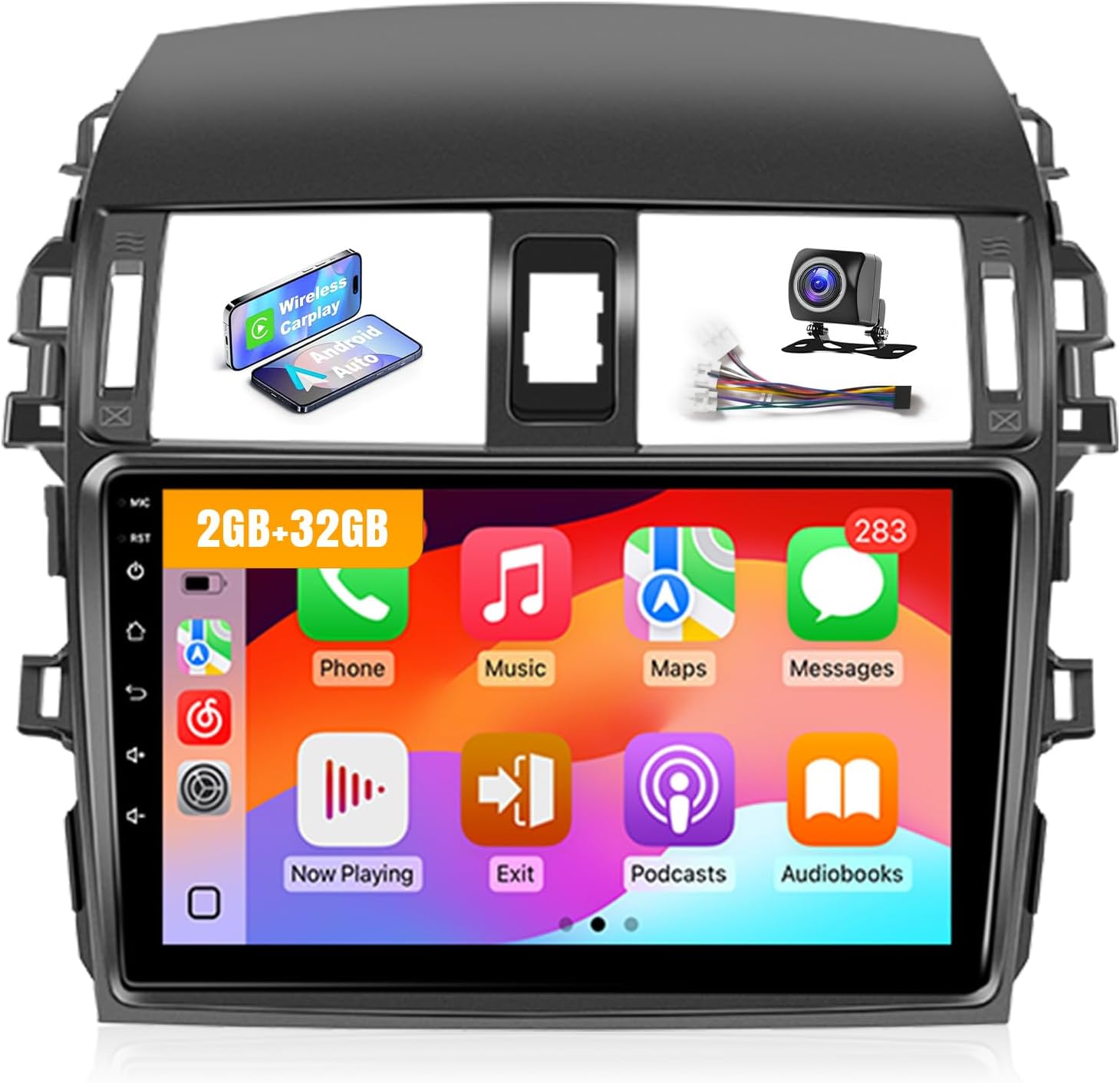 Leadfan Android Car Stereo for (Non JBL Version) Toyota Corolla 2009 2010 2011 2012 2013 Upgrade, 9'' Screen Screen with Carplay Android Auto Bluetooth GPS Backup Camera 5G WiFi