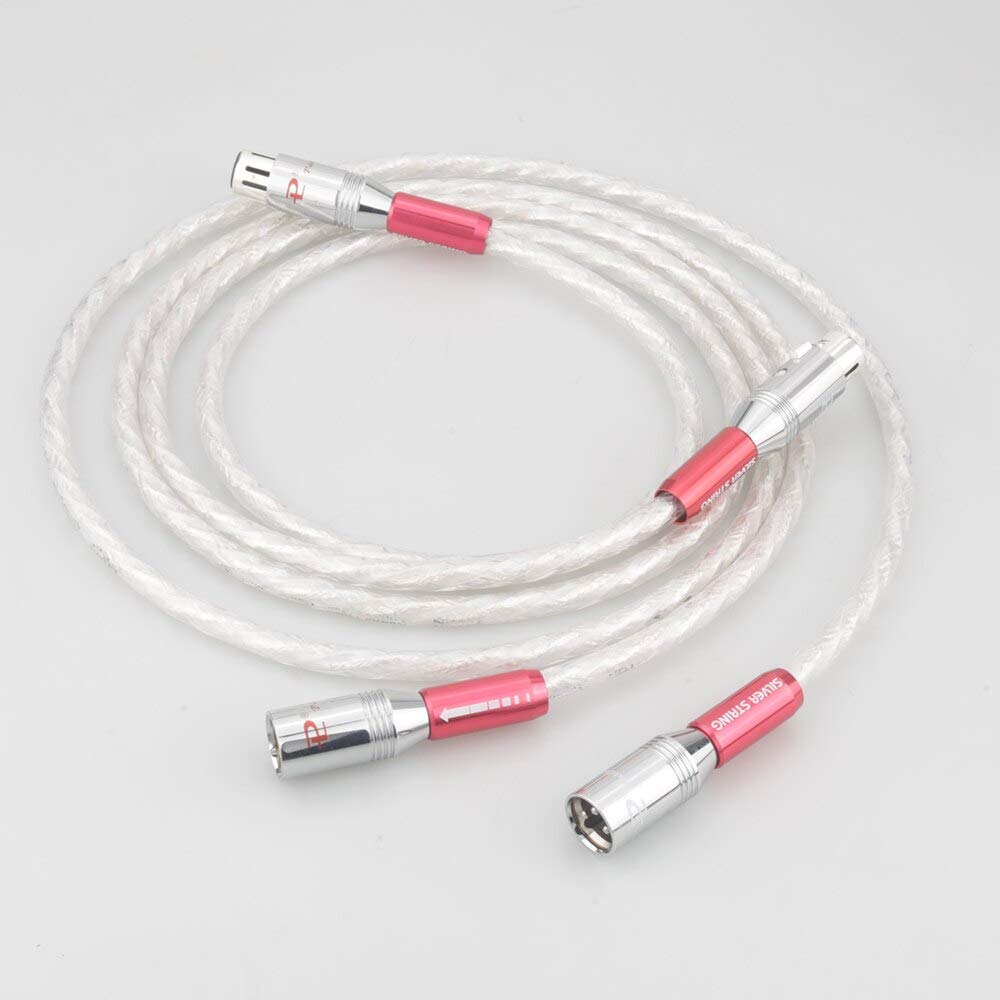 Pair Silver Plated Strands Audio Cable With Silver plated 3pins XLR Balanced cable,xlr connector,audio (Length : 2m)