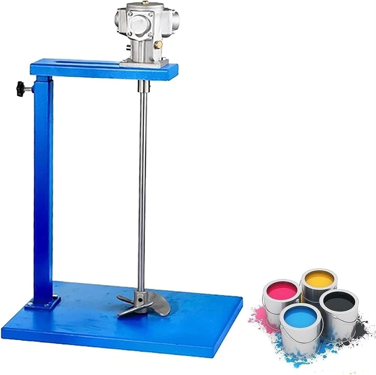 Pneumatic Mixer with Stand 5 Gal/20LGallon Stainless Steel Automatic Paint Stirring Machine,Tank Barrel Clip Bracket Air Agitator Paint Mix Tool, for Paint Mixing in Paint Factory