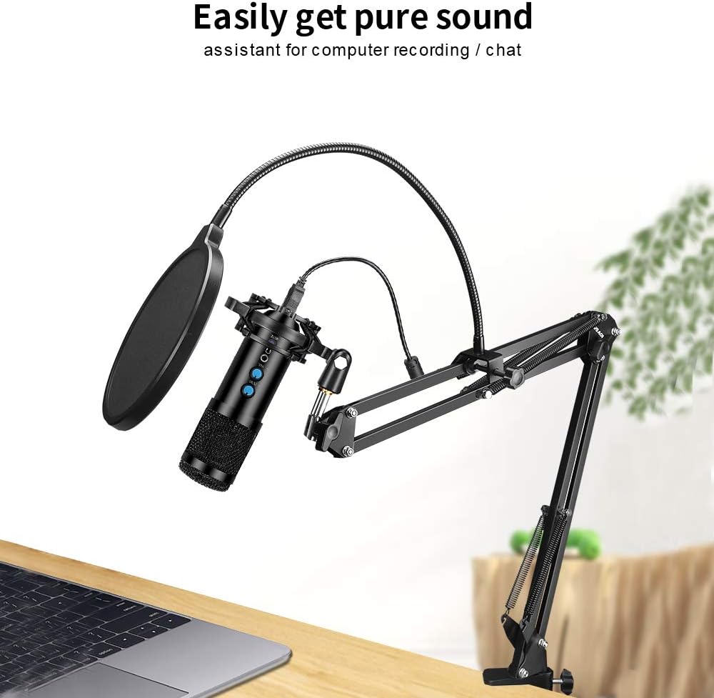 USB Microphone Professional Condenser Recording Mic Kit for Podcast, Recording Microphone for YouTube, Recording Music, Voice Overs, Livestreaming and Streaming Broadcast