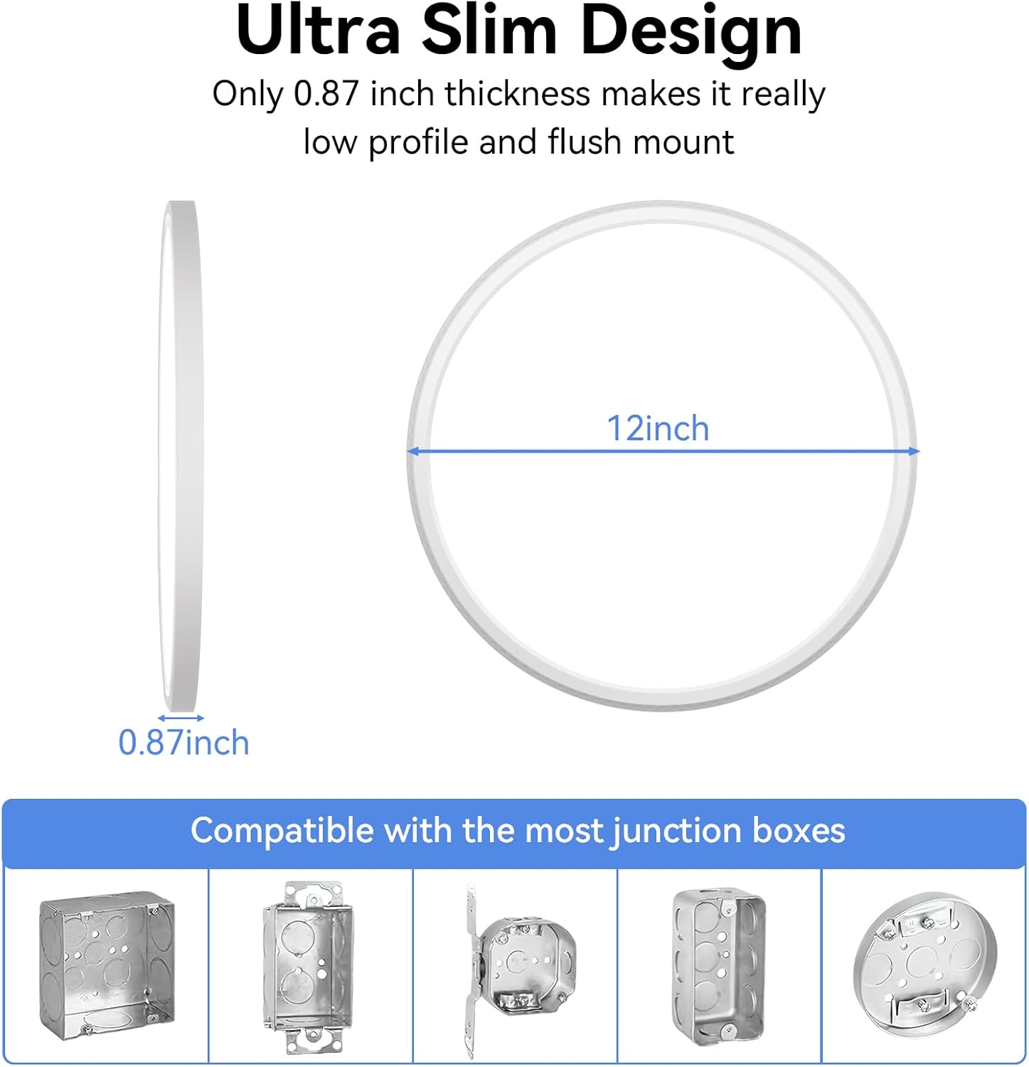 12 Pack 12 Inch Dimmable LED Flush Mount Ceiling Light Fixture 28W 3200LM 5 Color Temperature in One Super Slim Round Ceiling Lamp Low Profile Ceiling Lights for Living Bedroom Kitchen Laundry White