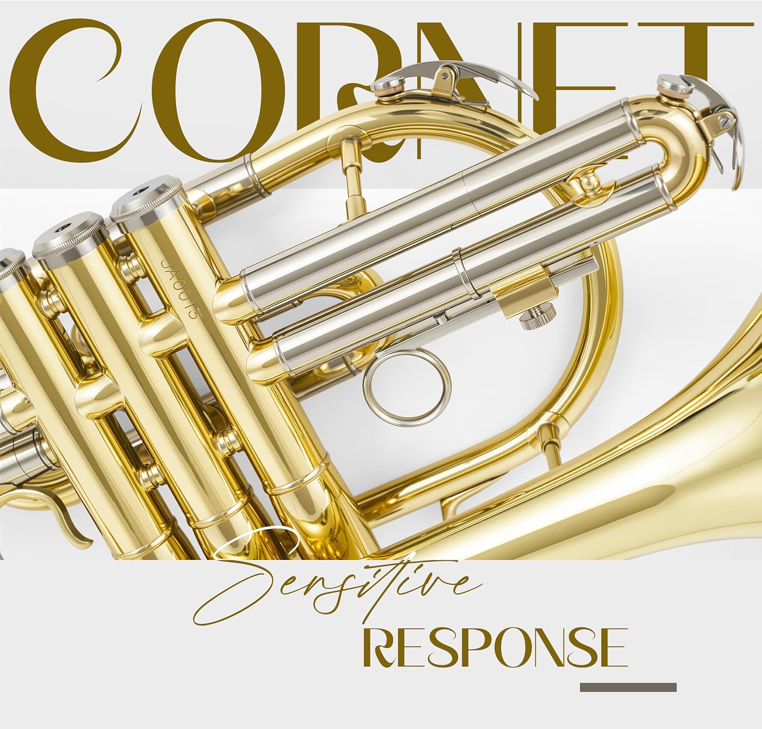 AKLOT Player-Friendly Bb Cornet Kit: Warm Tone with Gold Brass Leadpipe, Hand-Hammered Bell, Smooth Valve Action, Includes Hard Case, Mouthpiece, Gloves, Cloth – Great for Jazz, Marching & Students