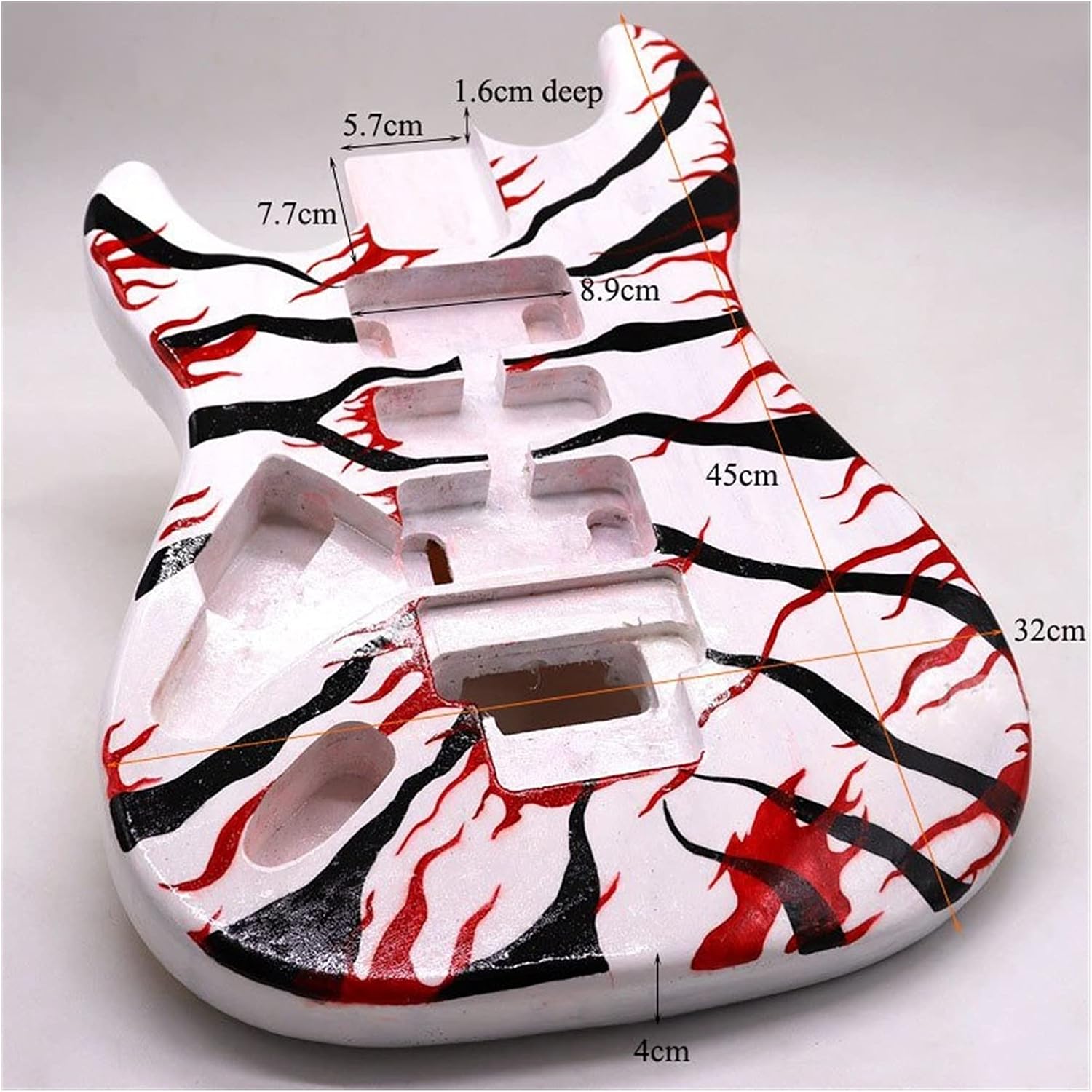 Unfinished Guitar Kit Left Hand DIY Hand Paint Poplar Wood ST Electric Guitar Body White Customized Painting Guitar Barrel Handmade ​Guitar Body