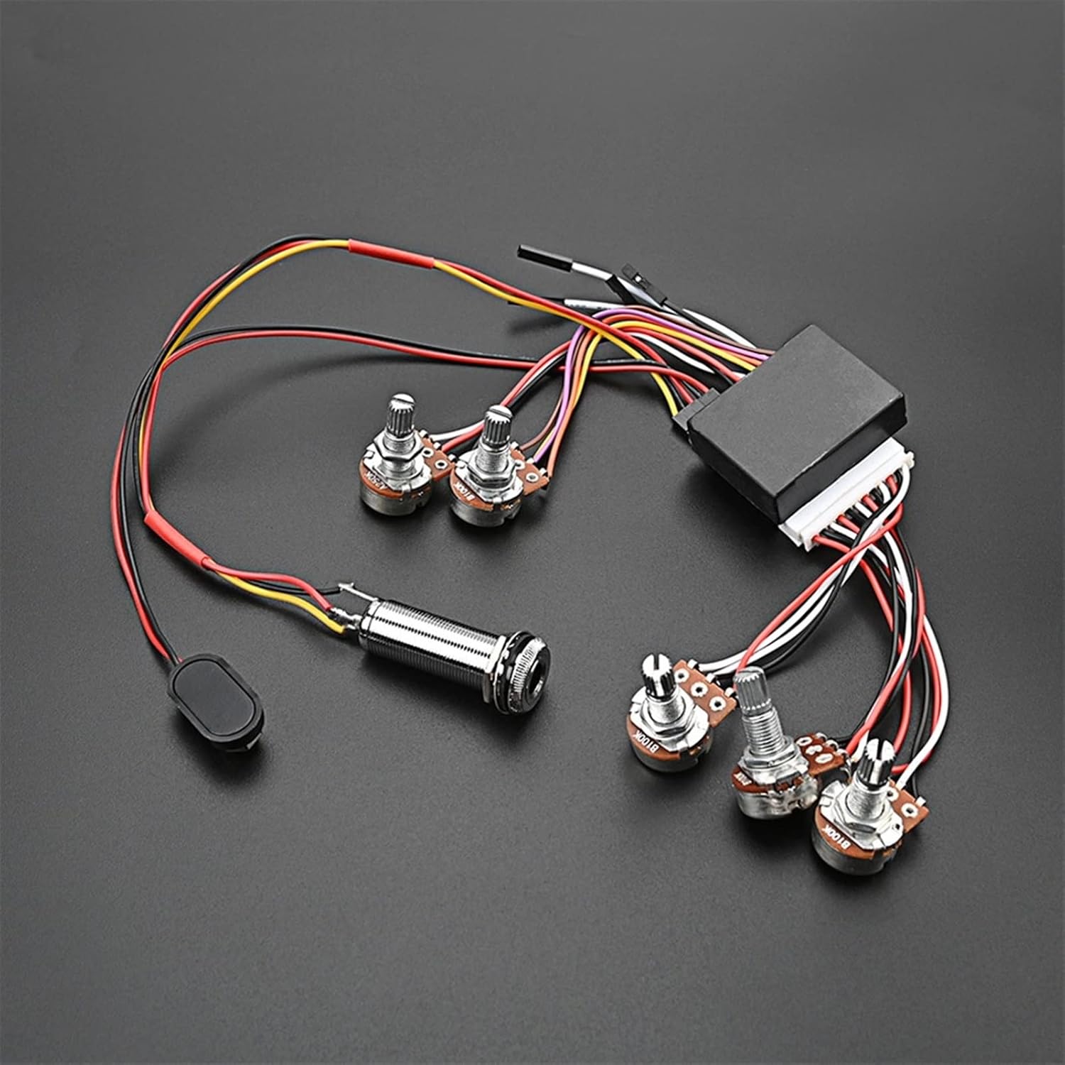 Guitar Wiring Harness 1 Set Active Preamp Wiring Harness Parts with Five Individual Potentiometers for Bass Guitar