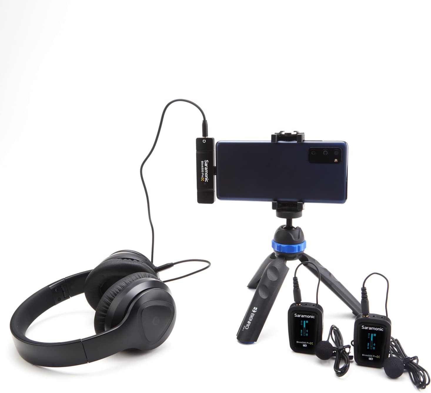 Saramonic Blink 500 Pro X B6 2-Person Wireless Mic System w/Lavaliers & USB-C Receiver for iPhone 15, Android, iPad, Mobile & Computers, Black