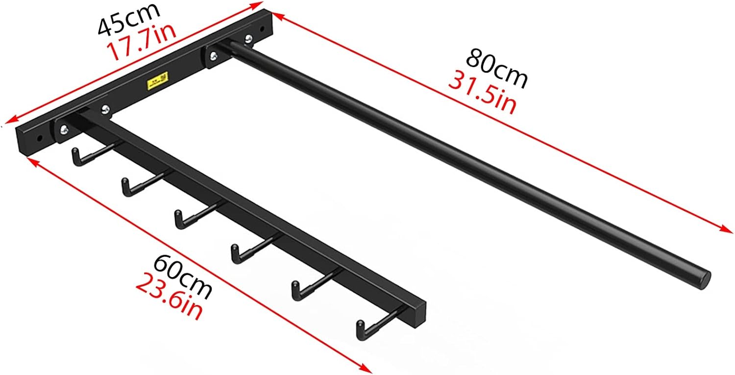 Wall Mount Yoga Mat/Balls Holder for Home/Gym/Office Corner, Heavy Duty Exercise Mats Storage Shelf with Hooks - for Hanging Yoga Straps