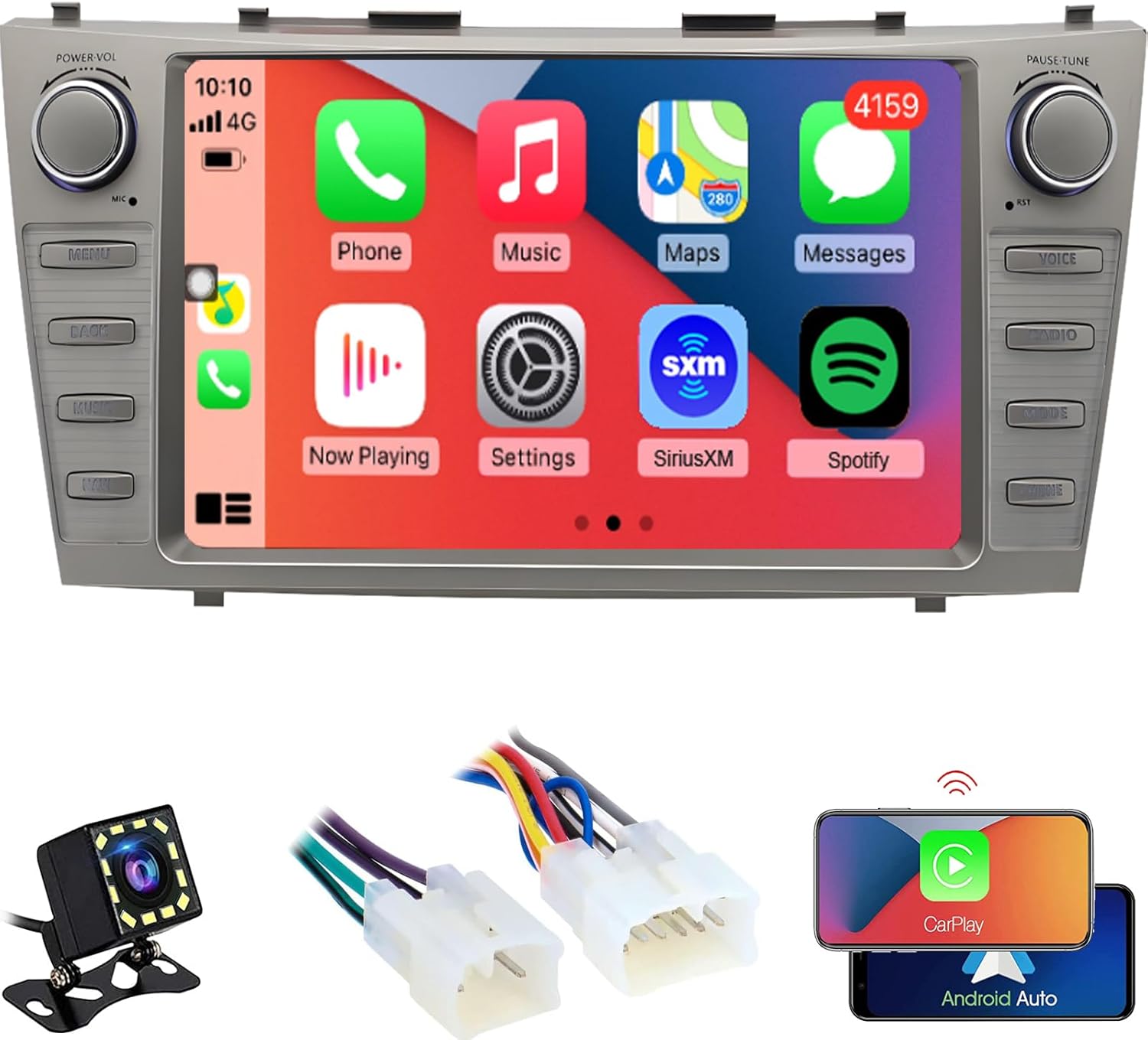 QLED 8core for Toyota Camry Radio Upgrade 2007 2008 2009 2010 2011,Touch Screen Stereo,carplay and Android Auto,Free Camera
