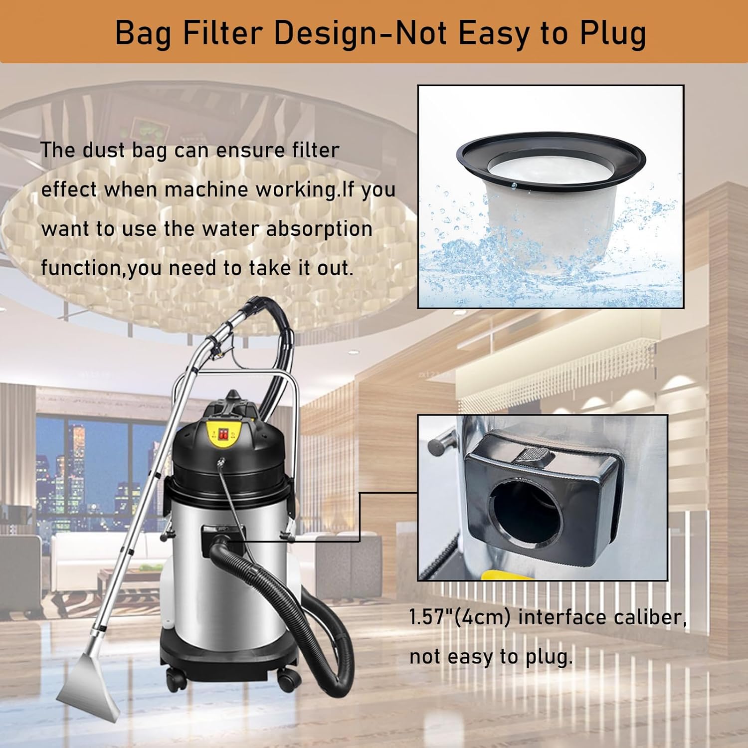 INTSUPERMAI Carpet Cleaner Machine 40L Upright Cleaner Upholstery Spot Cleaner 3 in 1 Extractor Vacuum Multi-Purpose Floor Deep Cleaner 1000W 110V
