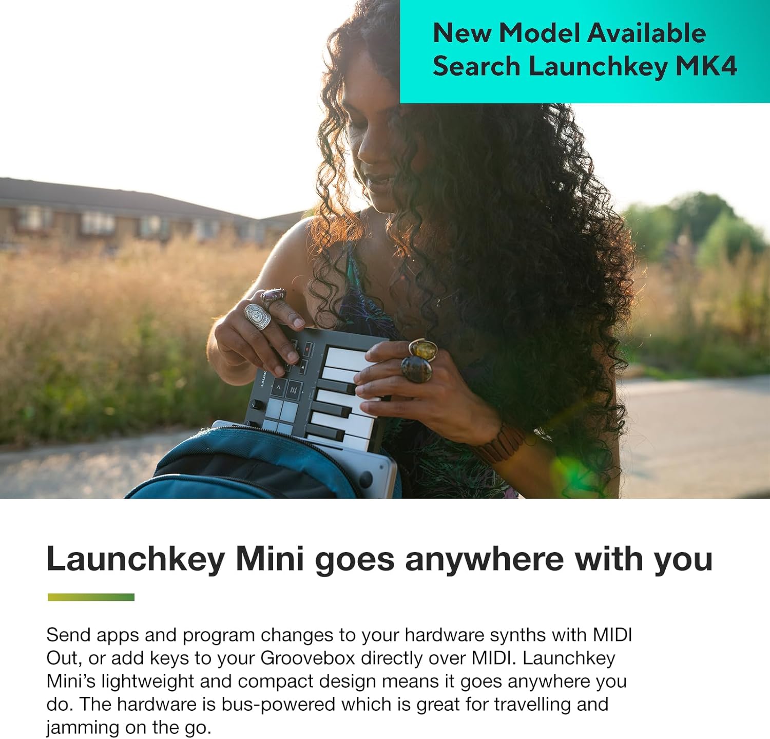 Novation Launchkey Mini [MK3] — Portable 25-Key, USB, MIDI Keyboard Controller with DAW Integration, Chord Mode, and Arpeggiator — for Music Production