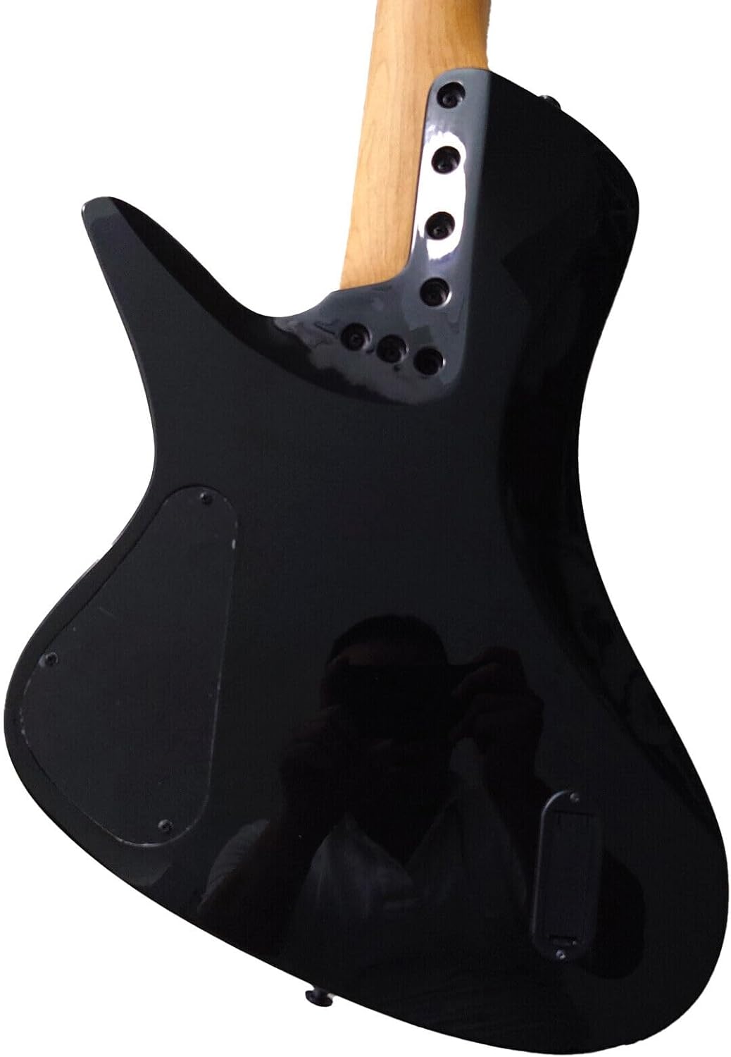 Upgrade 5 String Electric Bass Guitar Fanned Fret Blue Burl Burst Quilt Maple Top Roasted Maple Neck