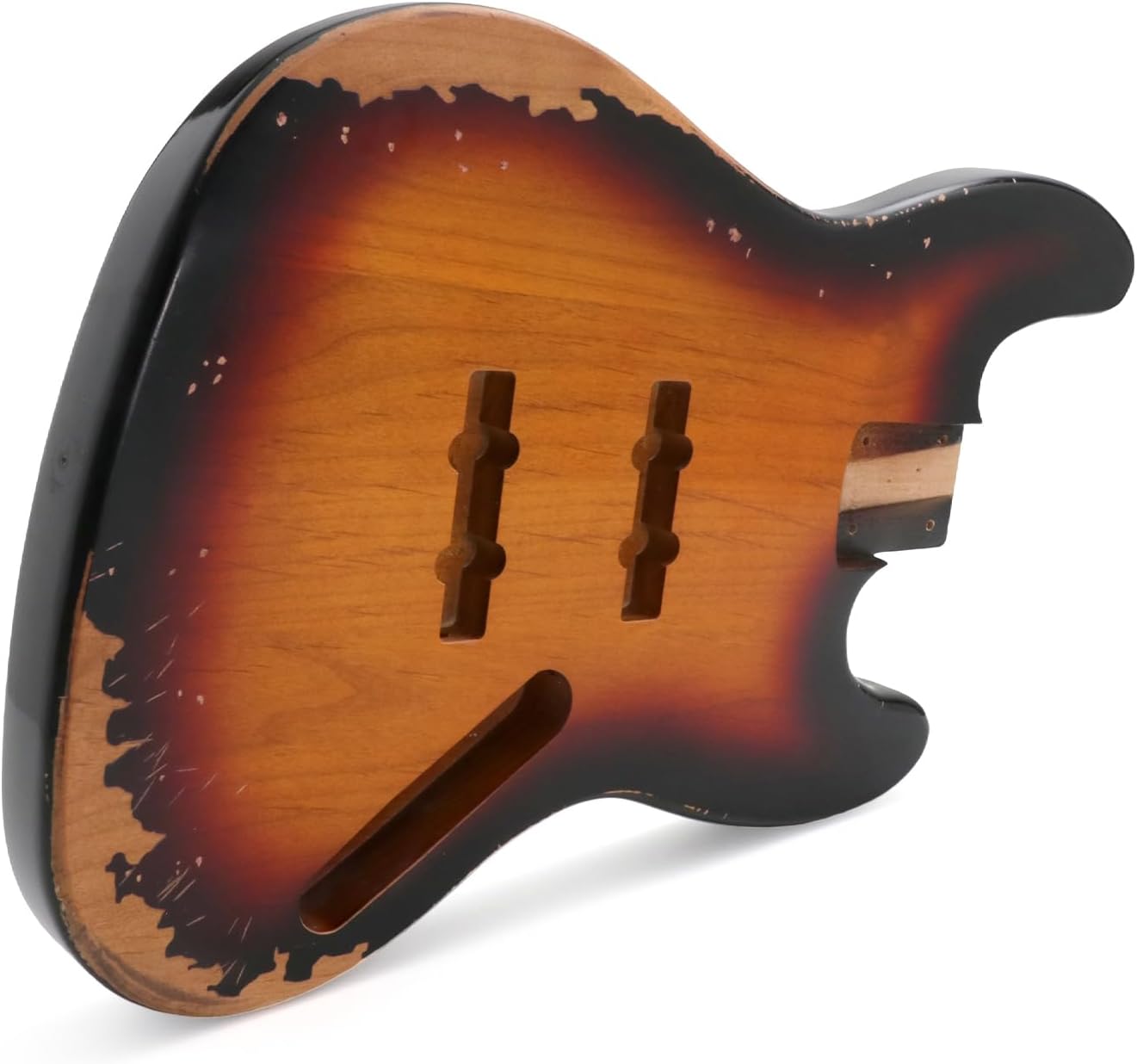 Sunsmile Relic Bass Guitar Body Nitro Top Alder Wood JB Style DIY Guitar Body JB-JB Route Relic 3 Tone Sunburst.