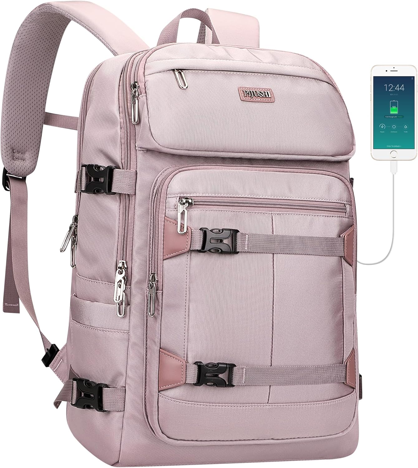 PIJUSHI Travel Backpack for Women Flight Aprroved Carry on Bag Large Casual Luggage Backpack Fit 16 inch Laptop(PE050 Ashen Purple)