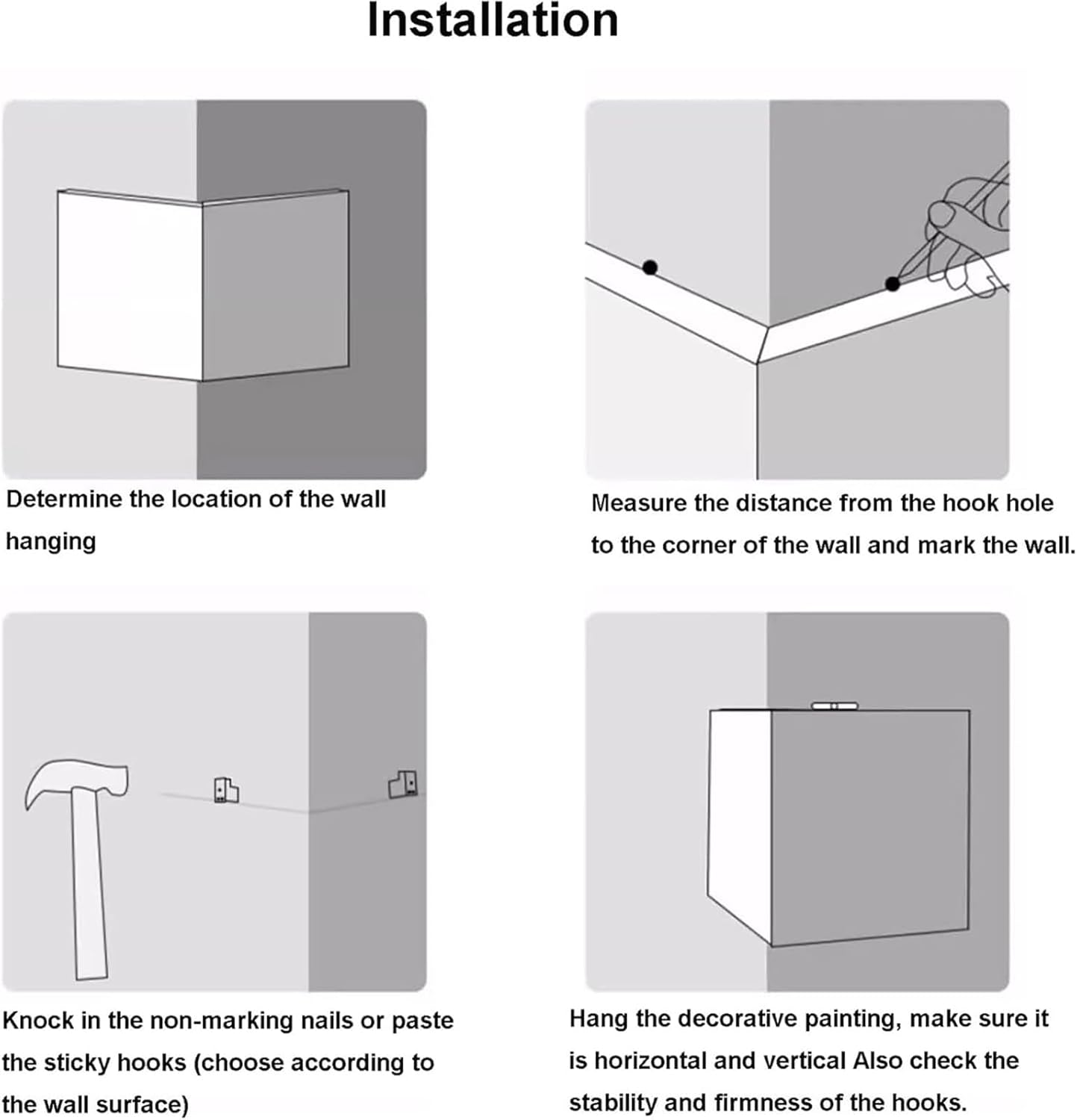 10in,Double-Sided Wall Clock, Punch-Free Corner Clock Wall Mount, Modern Corner Wall Clock with Light for Living Room Decor, Mountain Scenery Wall Mounted Angle Clock