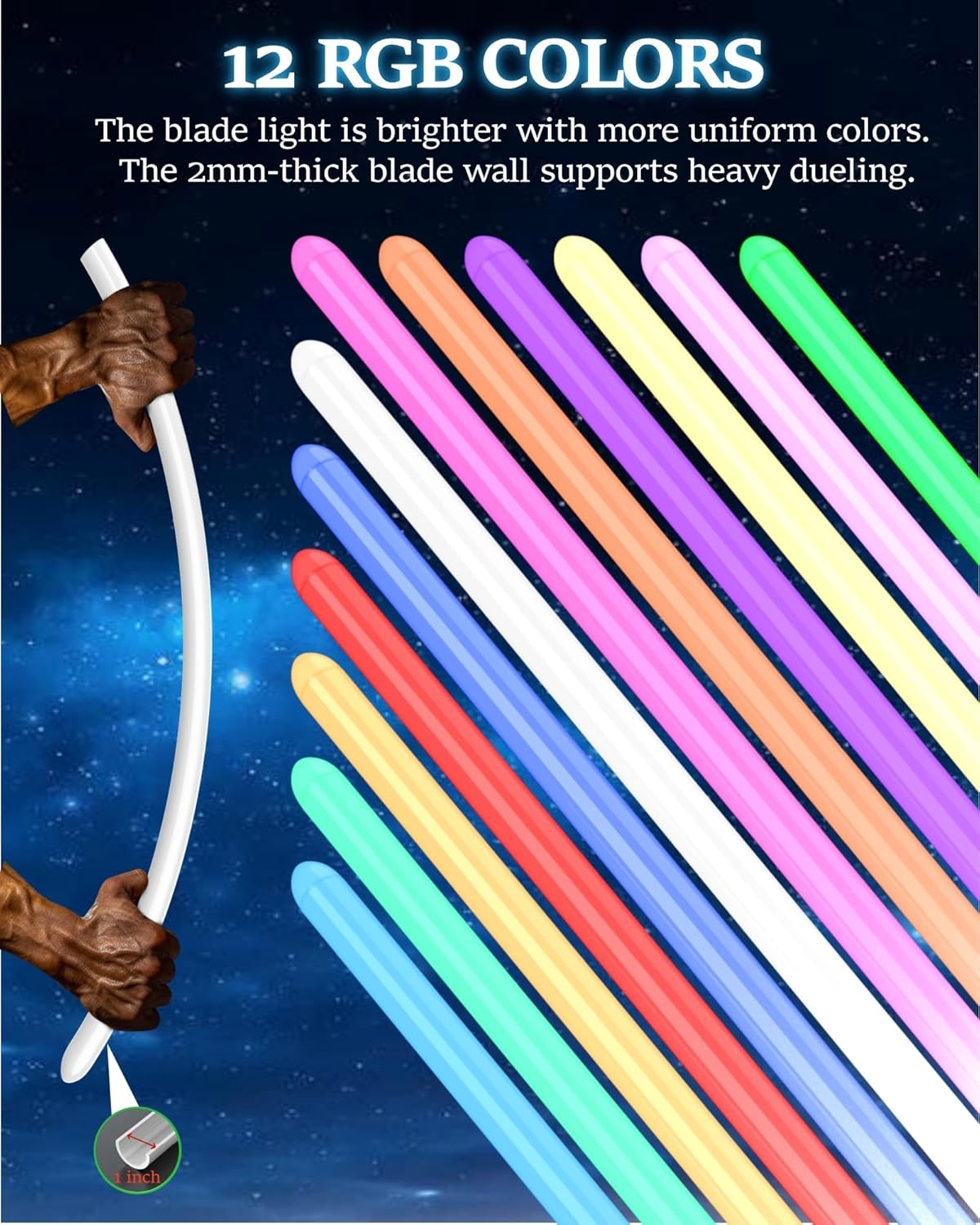 Lorsaberus Light Saber for Adult 2 in 1 Dueling Light Sabers for Kids 41 inch Metal Light Saber with 12 RGB Colors Real Light Sabers Toys for Christmas Halloween Cosplay Birthday Gift 2 Packs