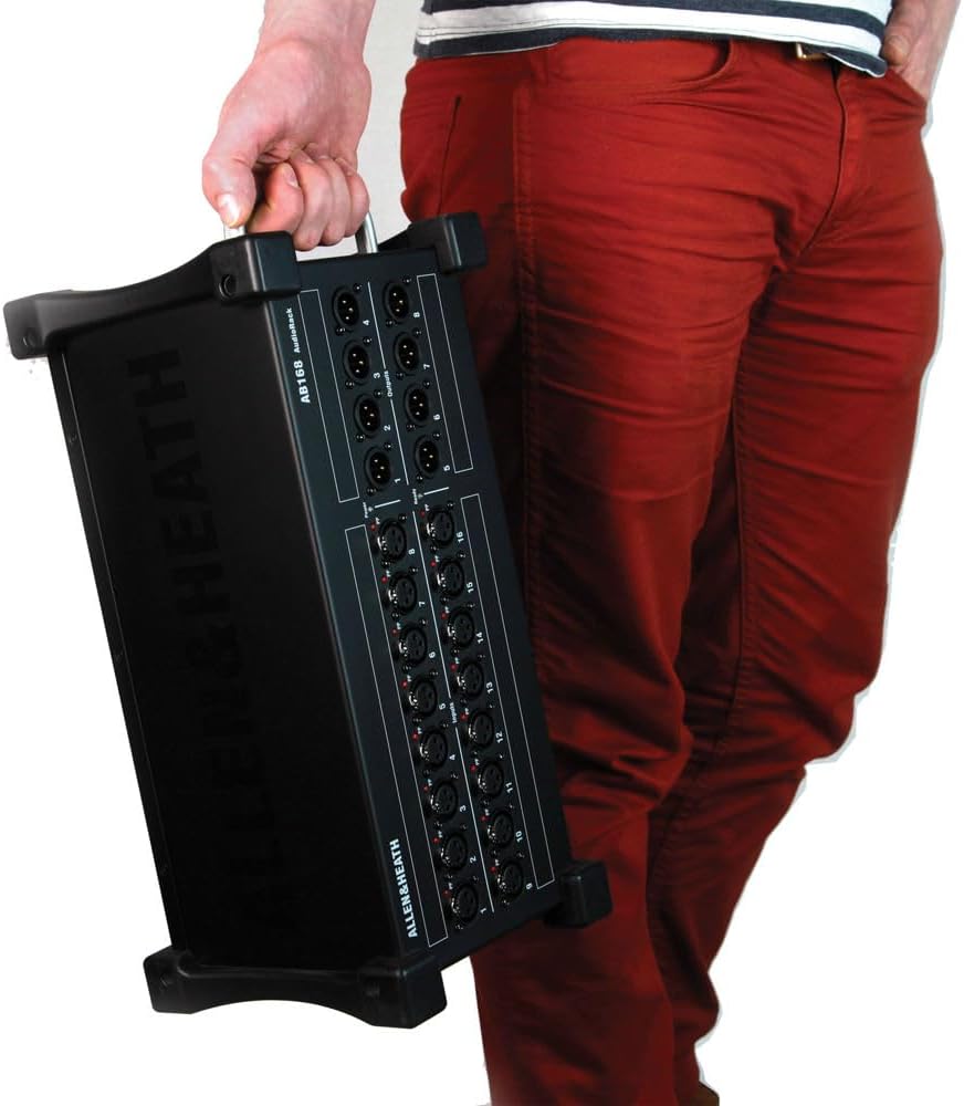 Allen & Heath AH-AB-168 48kHz Portable AudioRack - 16in / 8out 48kHz Expander Bundle w/ 8-Pack Pig Hog PHM10 8mm XLR Microphone Cable and Liquid Audio Polishing Cloth