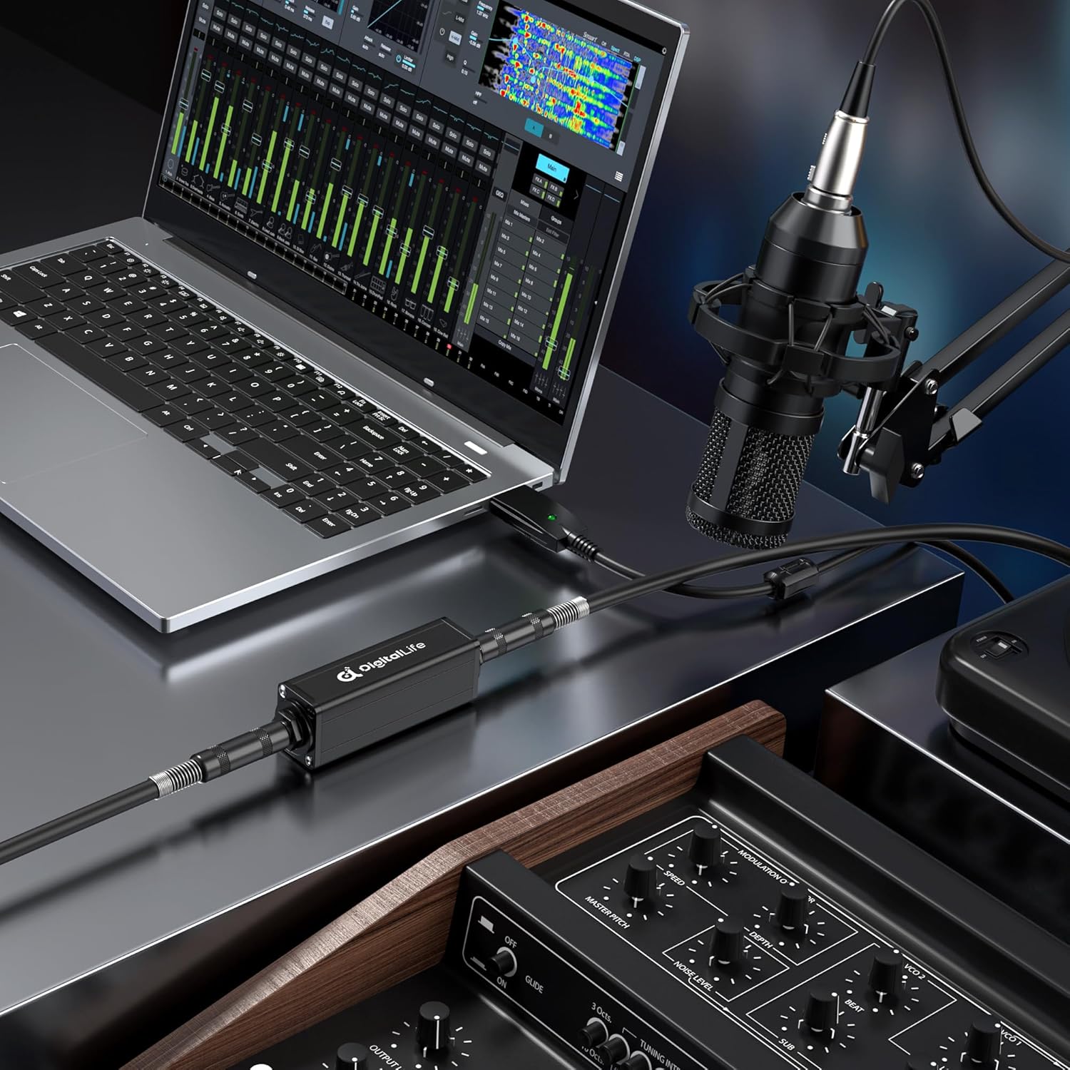 DigitalLife GLI-635 | Single-Channel 6.35mm Ground Loop Noise Isolator (Hum Eliminator, Passive, Metal, F/F, 2-Piece/Package)