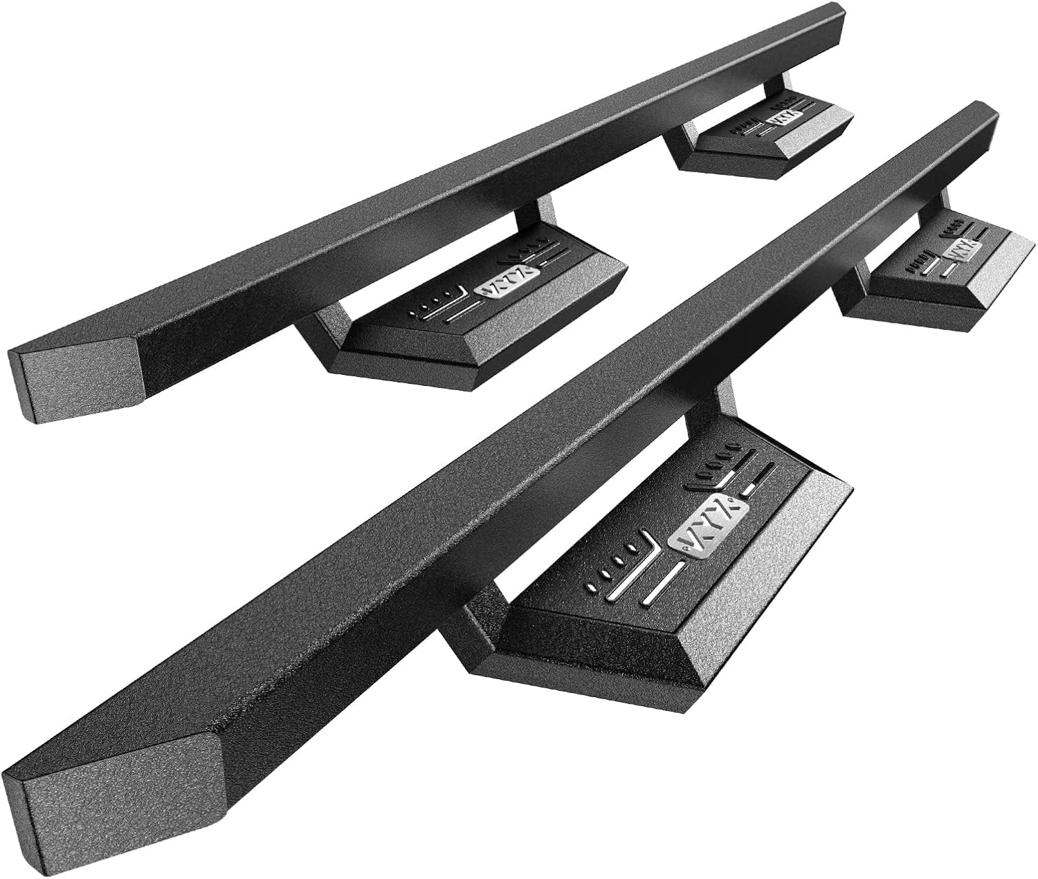 KYX Running Boards & Steps Nerf Bars Fit for 2010-2024 Dodge Ram 2500/3500 Crew Cab, A Pair 6 inch Car Door Side Steps Nerf Bars Truck Boards Step Rails-Silver Logo