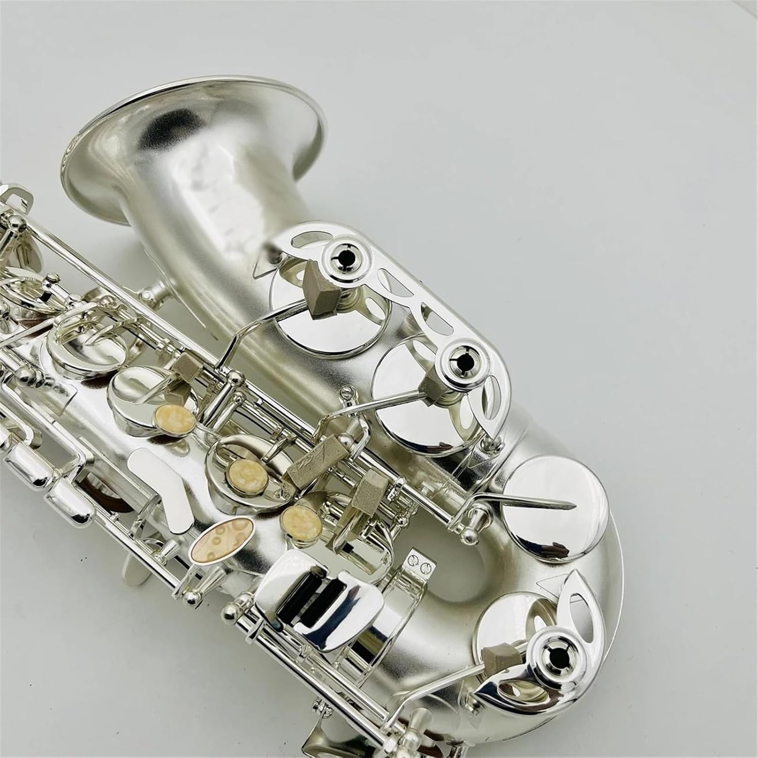 Beginner saxophone Alto Saxophone Eb Tune Silver Plated Woodwind Instruments With Case Accessories (Color : High-end bag)