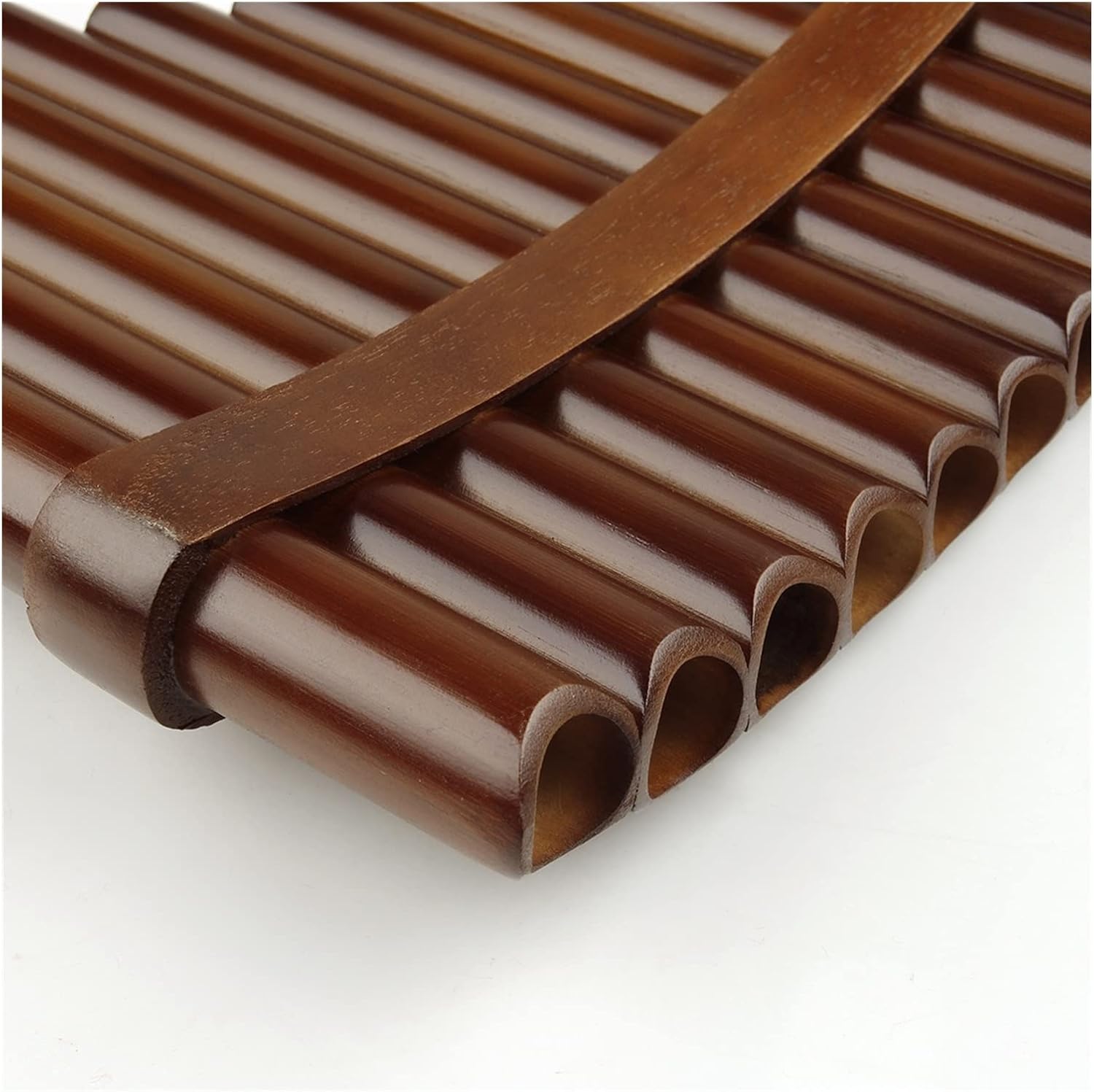 PanPipes Woodwind Instrument 18 Pipes Pan Flute F Key Brown Colour Flute Woodwind Instrument Handmade