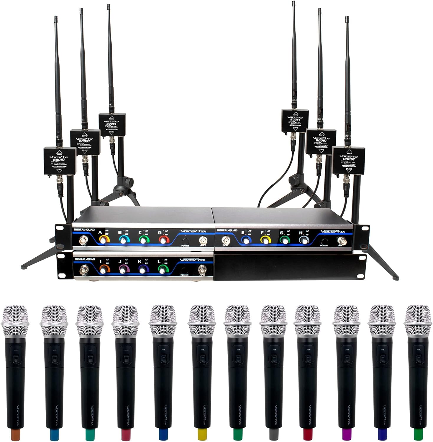 VocoPro, 16 System, coaxial, BOOST-ACAPELLA-12-600ft. Long-Range Digital, Wireless Microphone Package (BOOST-ACAPELLA-12)