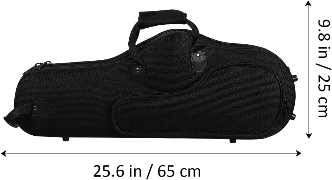 Vaguelly Alto Saxophone Case, Oxford Alto Sax Lightweight Gig Bag Backpack with Padding, Shoulder Strap, External Pocket, Saxophone Carrying Bag, Black