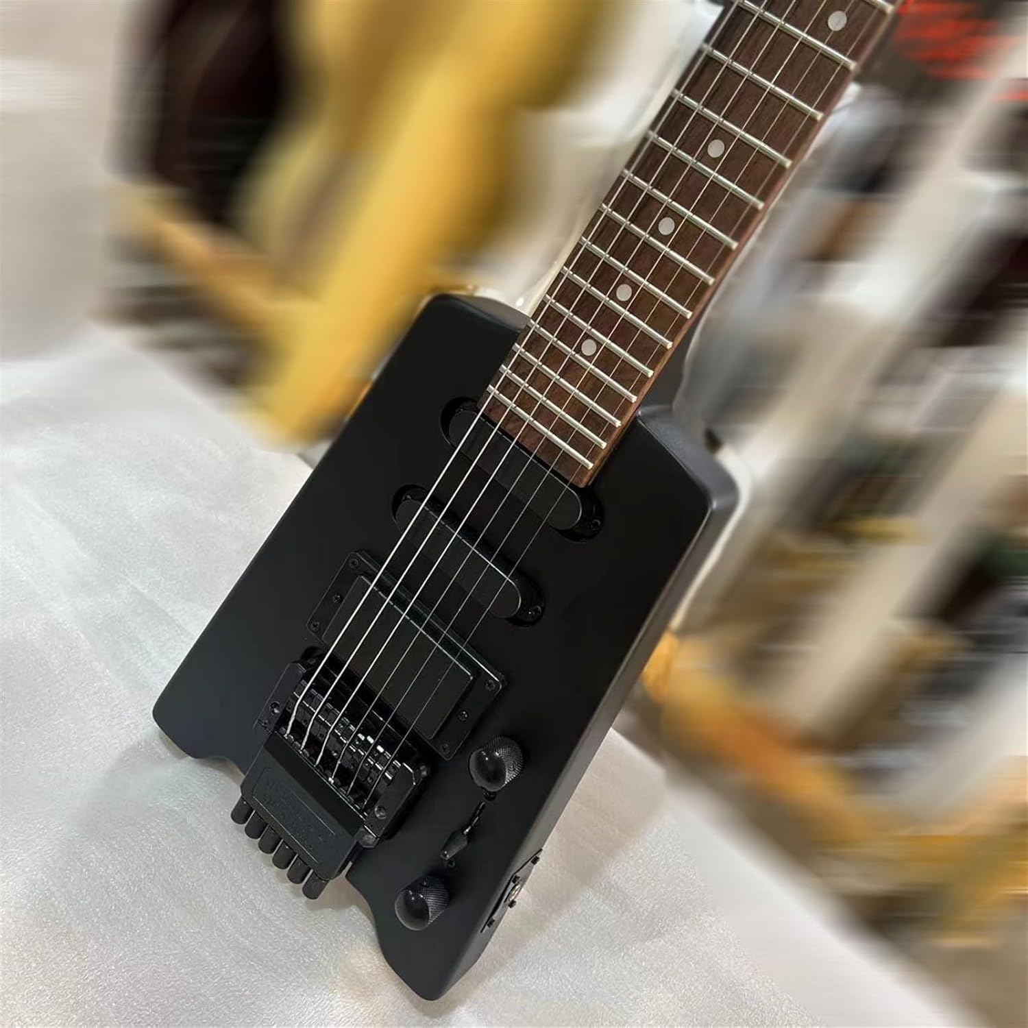 Black 30 Inches Headless Electric Guitar Solid Mahogany Body Rosewood Fingerboard Professional Headless Guitar