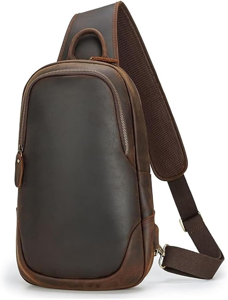 Anti Theft Chest Bag Leather Sling Crossbody Shoulder Pack Daypack for Outdoor Sport Travel bag