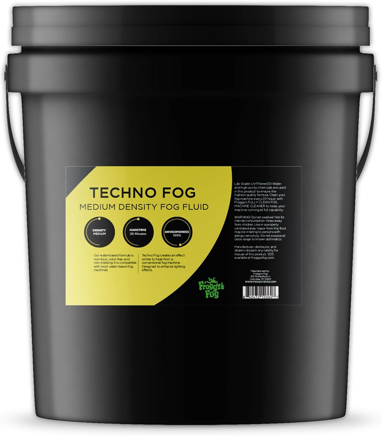 Froggys Fog - Techno Fog - DJ Party Club & Mix - Premium Quality Fog Juice - 5 Gallon Pail - For DJs, Venues, Photography