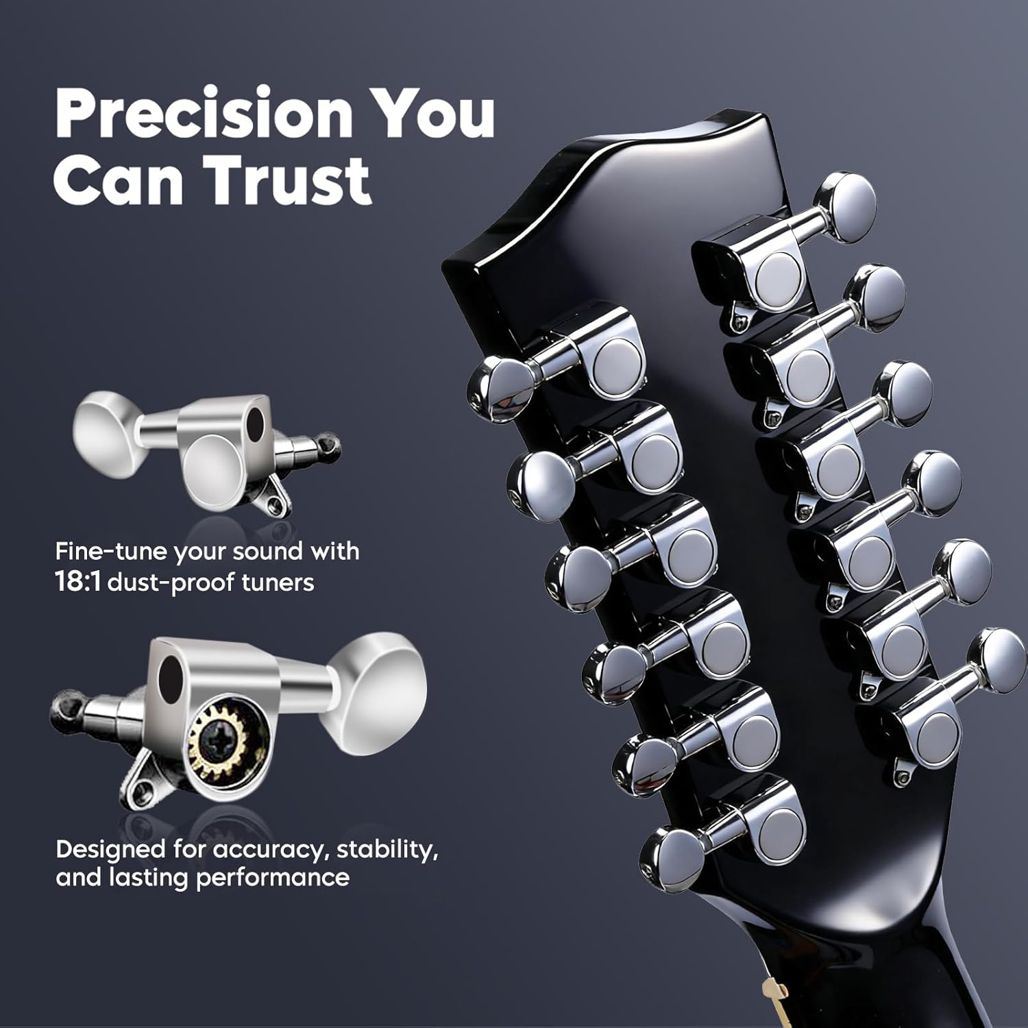 ALLSET Left Hand 12 String Guitar Acoustic Electric | Full Size Guitar with Cutaway, Spruce Top Guitarra Acustica, AUX Strap, Strings, Pick | Fingerstyle Kit for Live Performance | (Black)