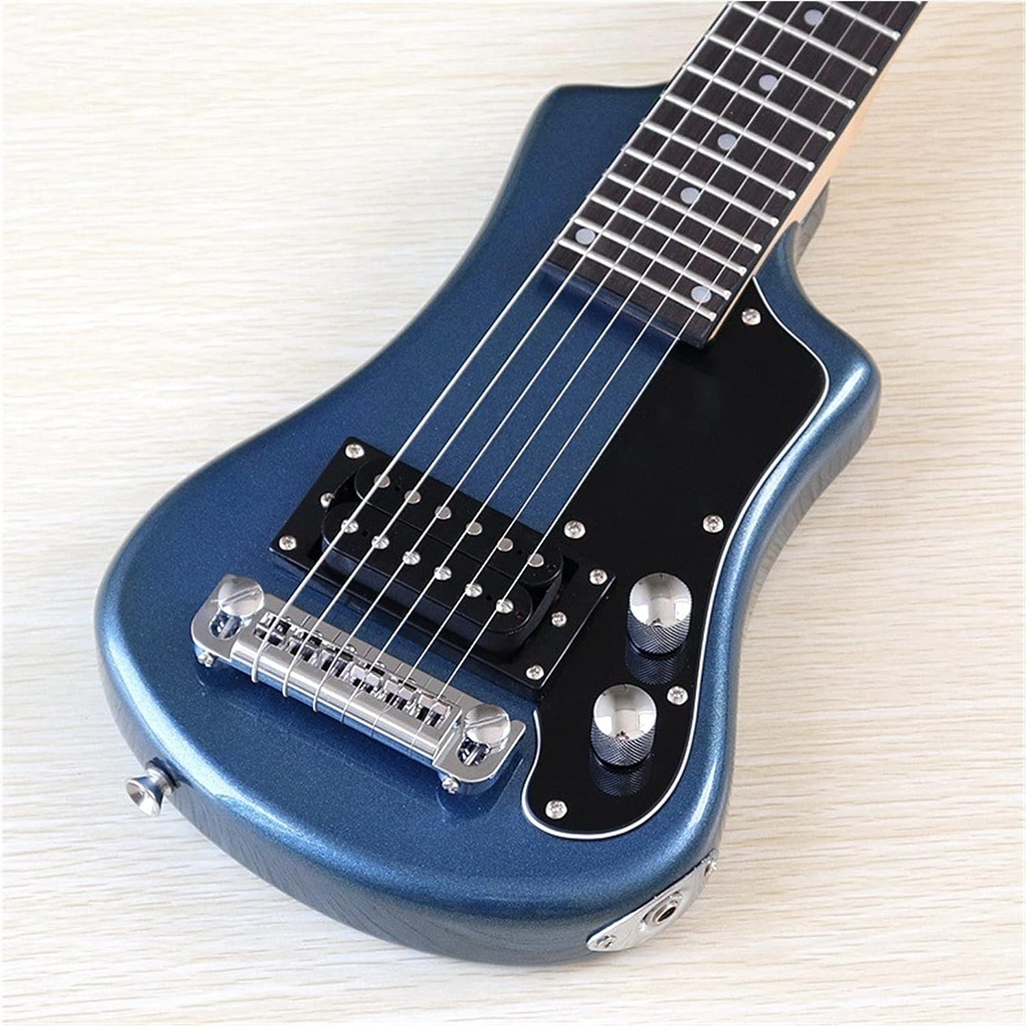 Unfinished Guitar Kit Mini Electric Guitar 34 Inch Basswood Body 6 Strings Wood Guitar Handmade ​Guitar Body (Color : M1 Blue)