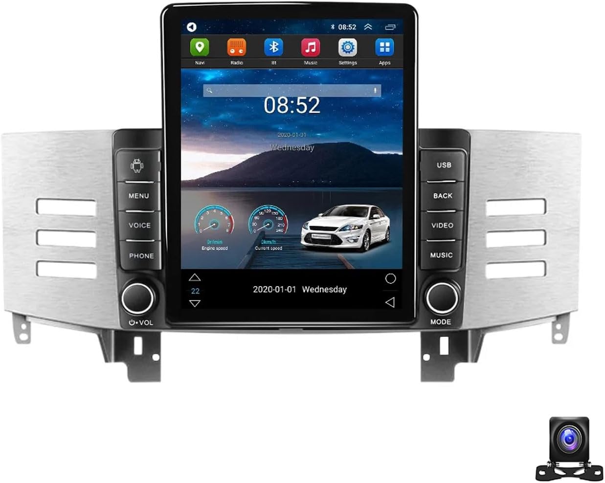 Android 13 Double Din Car Stereo 9.7 Inch Touch Screen Radio with GPS Navigation Bluetooth FM Radio Receiver Compatible with Toyota Mark 2004~2009 Support Car-play/Auto/DSP/RDS,TS100