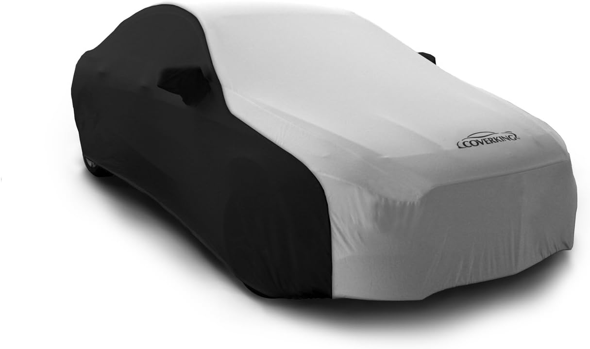 Coverking Custom Car Cover for Select AC 427 Models - Satin Stretch (Pearl White with Black Sides)