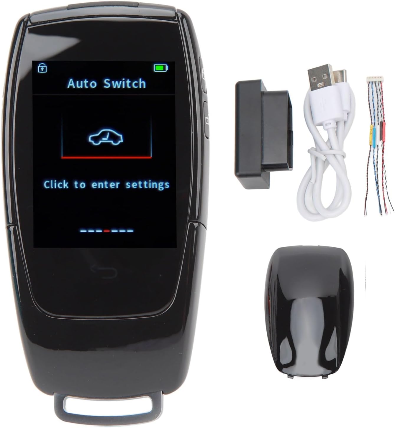 LCD Screen Smart Key Fob - Universal for One Click Start Car - Comfortable Keyless Entry, Auto Lock, Bluetooth 5.0, Zinc Alloy Frame