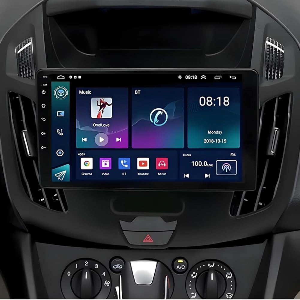 Android 14.0 Car Stereo Radio for Ford Transit/Tourneo Connect 2014-2018, 9inch Touch Screen Car Audio Receivers with Carplay Android AutoGPS Navigation Bluetooth WiFi Backup Camera 4G+64GB
