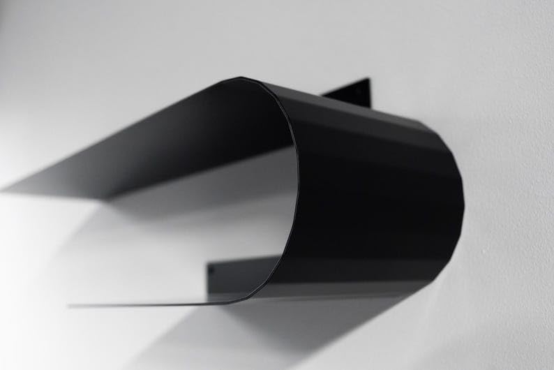 Wall Mount Metal Handmade Shelf, Curved Metal Wall Shelf for Bathroom, Wandregal Metall, Modern Floating Shelves, Floated Wavy Shelves