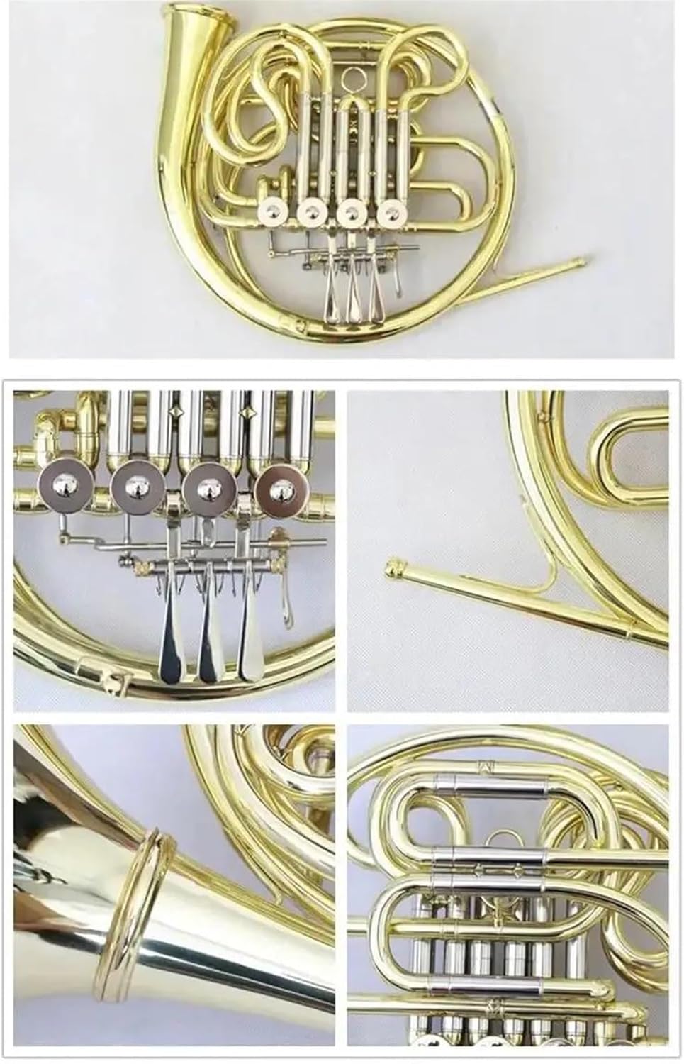 Brass French Horn Chinese High End Brass Instruments F/Bb Tone French Horn Professional 4 Keys Detachable Double French Horn