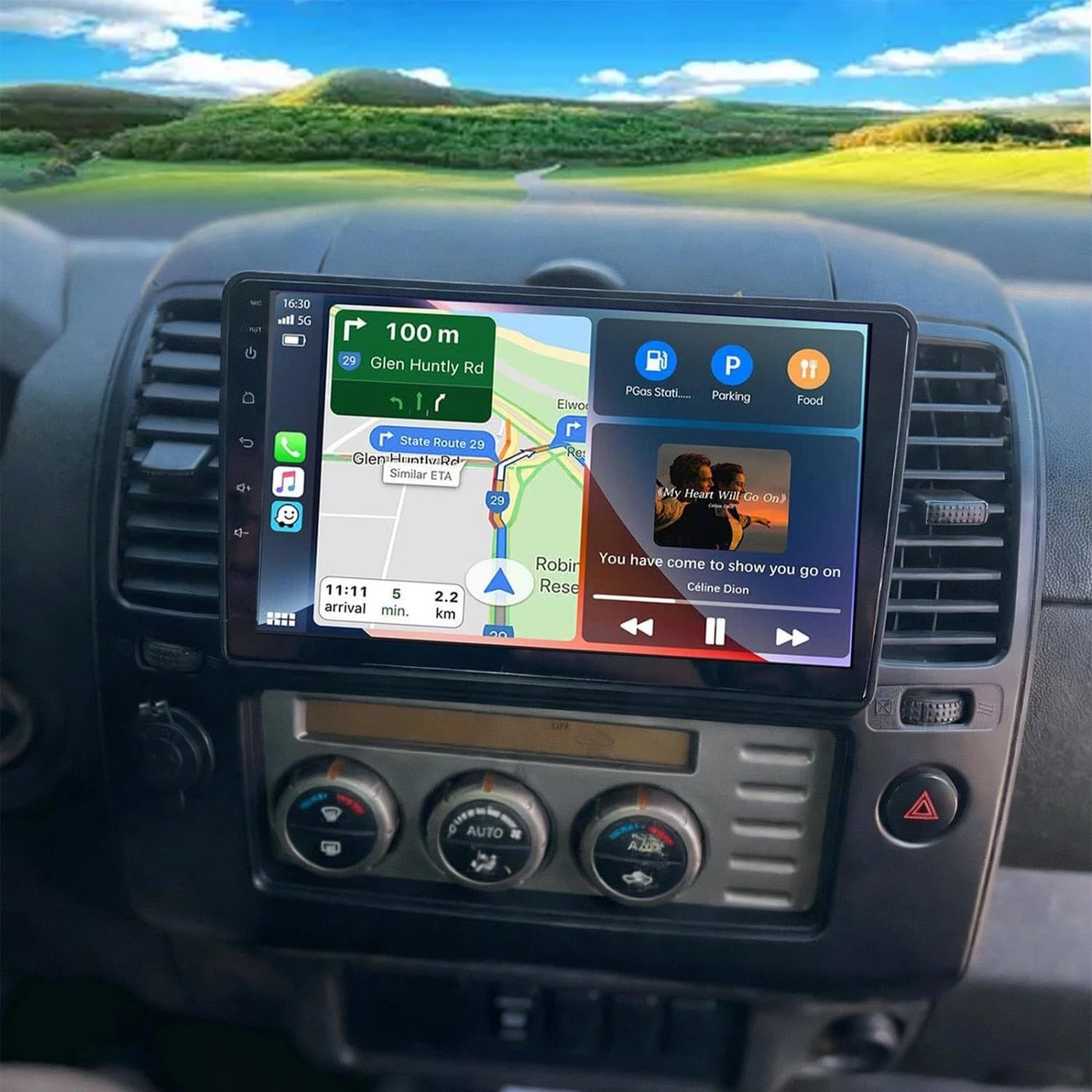 Car Stereo for Nissan Navara 2006-2012 with CarPlay Android Auto,9 Inch HD Touchscreen Radio Android 13 GPS Bluetooth SWC Backup Car Radio Receiver 2+ 32G Car Play Screen Camera WiFi