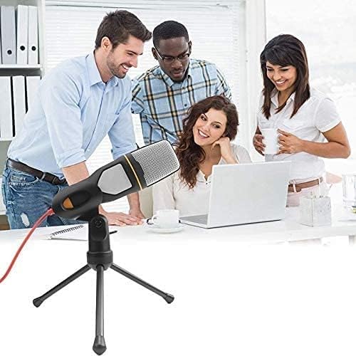 Recording Microphone,3.5mm Cable Stereo Microfone for Podcast Singing Recording Mic with Desktop Tripod