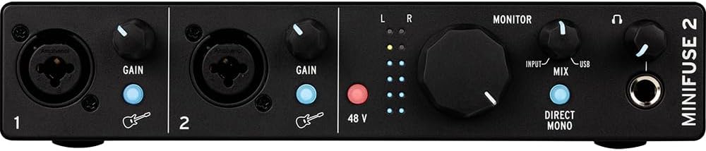 Arturia 800102 MiniFuse 2 Portable 2x Input USB-C MIDI Audio Interface Black (Renewed)