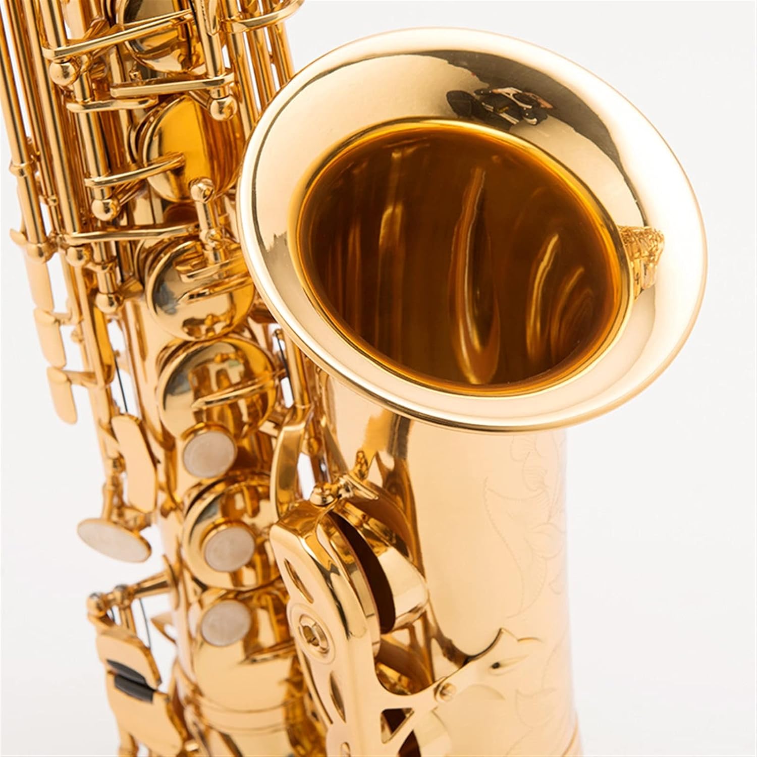 Saxophone Straight E-Flat Brass Lacquered Gold Alto Saxophone is Suitable for Beginners to Test The Level of Professional Playing Wind Instrument Saxophone