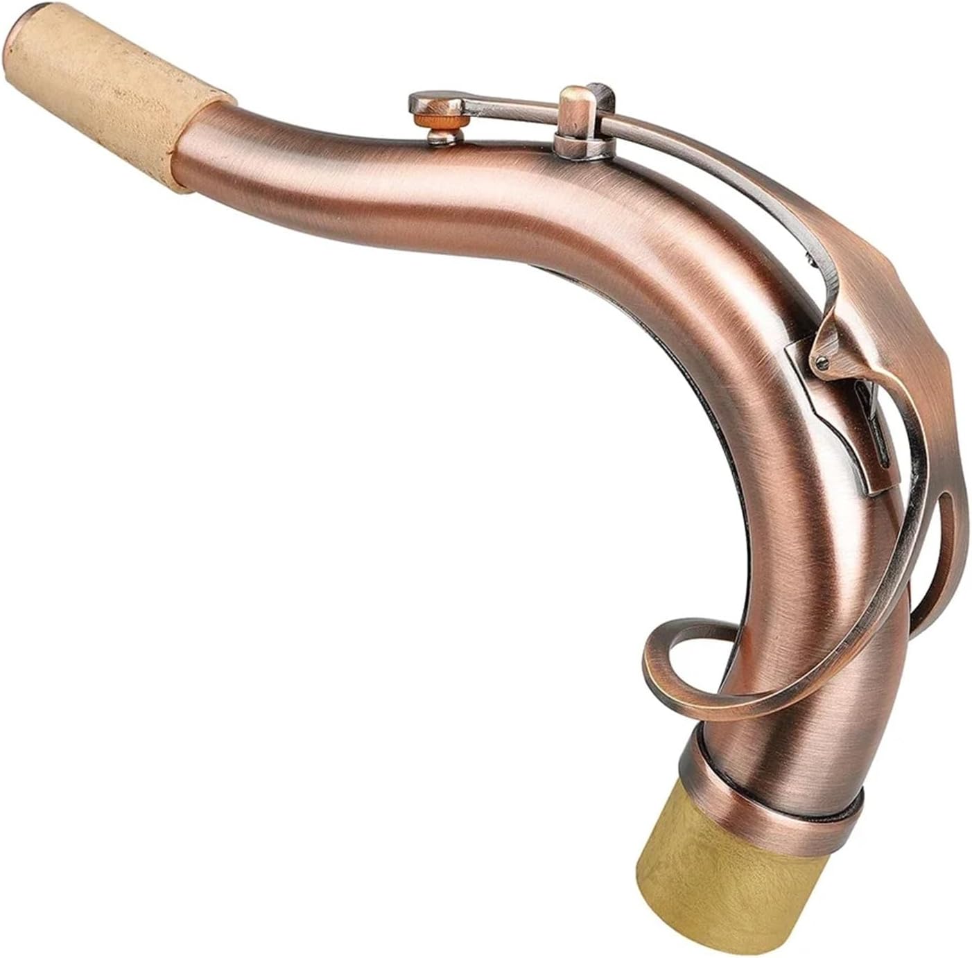 Tenor Saxophone Antique Bend Neck Antique Brass Woodwind Parts Tenor Sax Replacement Neck Woodwind Instrument Accessories(Antique red)