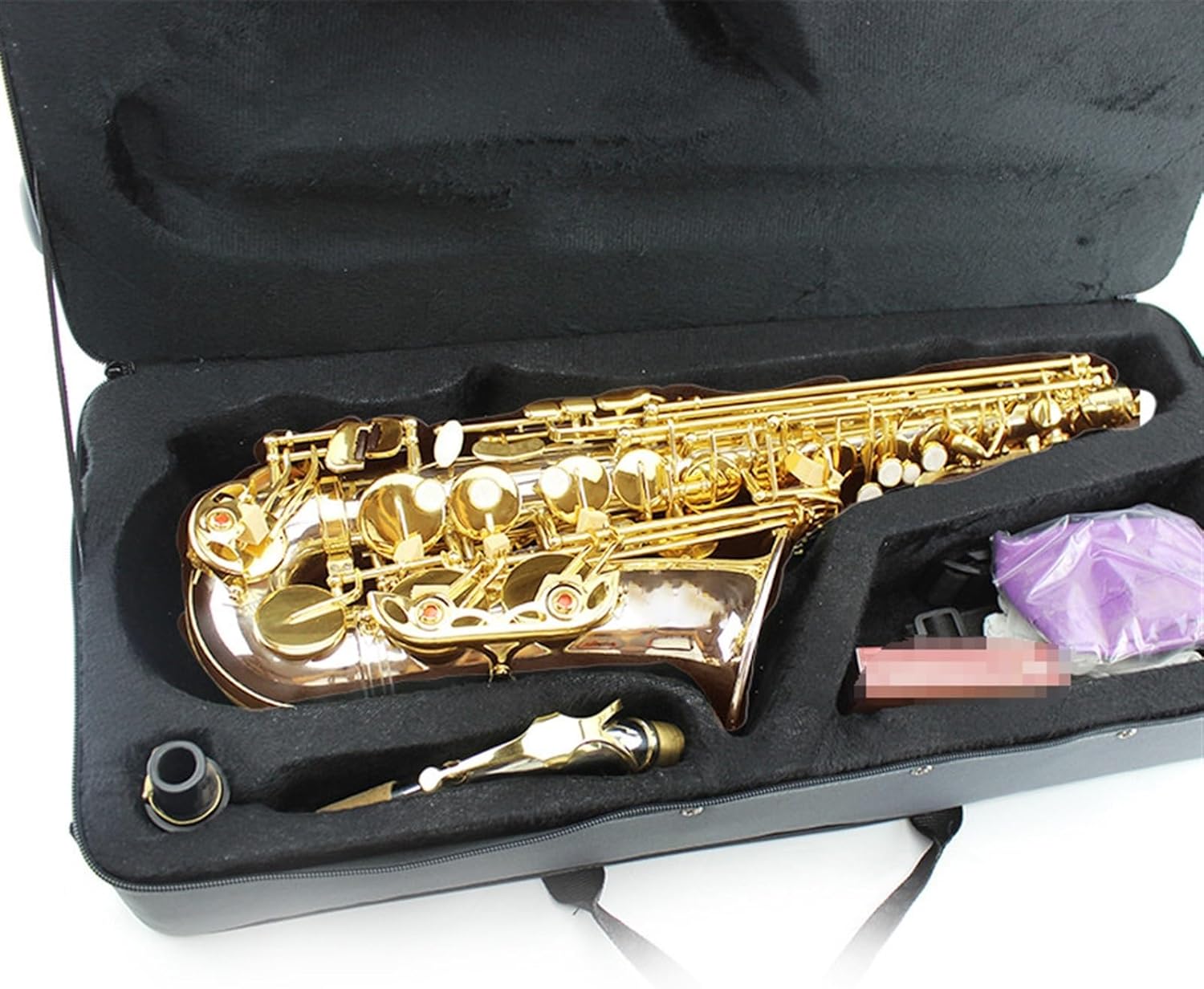 White Copper Body Gold Key Saxophone Wind Instrument E Flat Alto Professional Performance Beginner Level