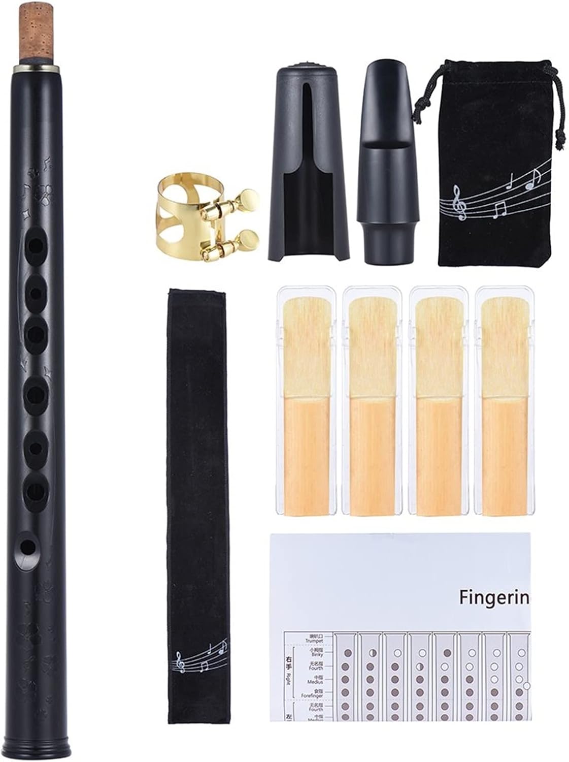 KESHUO Mini Saxophone Pocket Bb Sax ABS with Alto Mouthpieces 2pcs Reed Carrying Bag Woodwind Instrument Brass Sax Beginners Kit