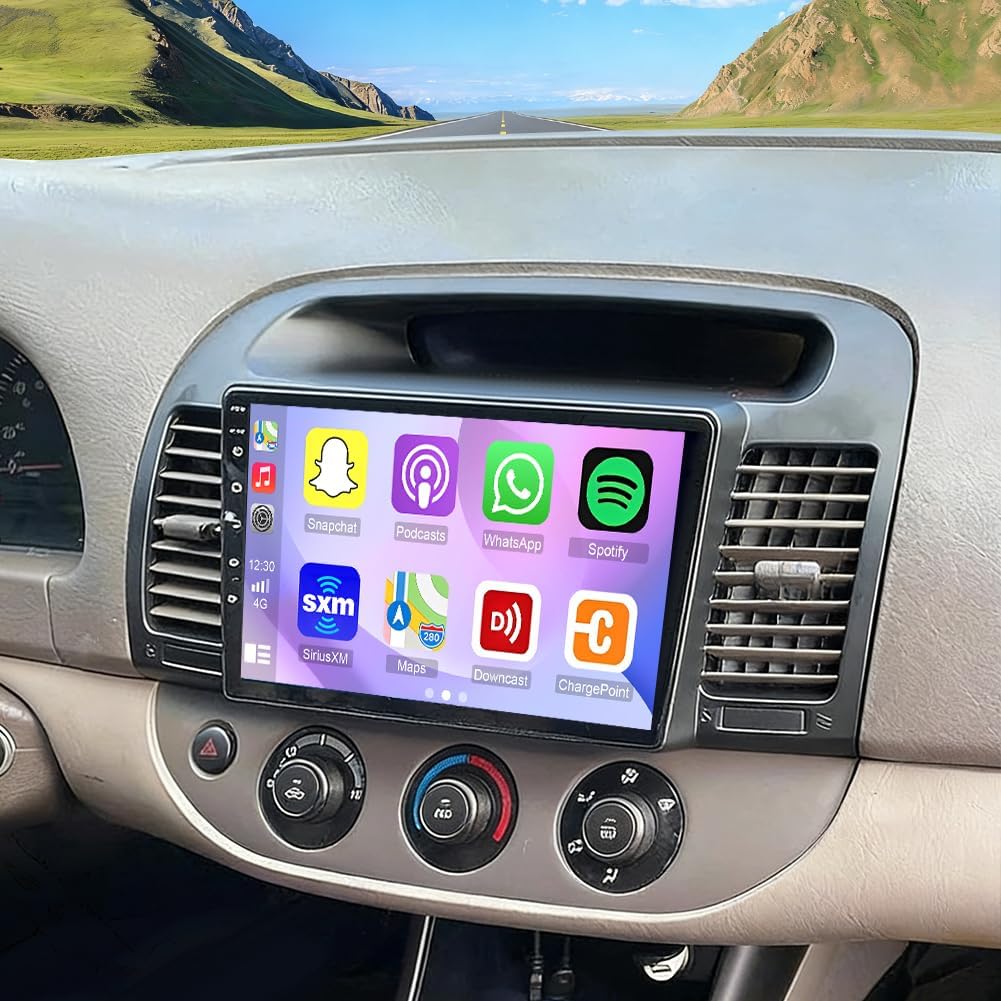 4+64G Android 15 Car Stereo for Toyota Camry 2000 2001 2002 2003 2004 2005 2006 Radio Wireless Carplay Android Auto, 9IN IPS Touch Screen 5G WiFi/GPS Navi/FM RDS/EQ/Audio/Camera/MIC