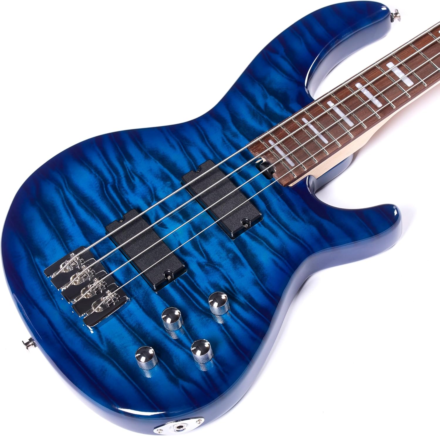 Grote GTBS-01 Electric Bass Guitar 4 String Maple Headstock Maple Neck Poplar Body (Blue)