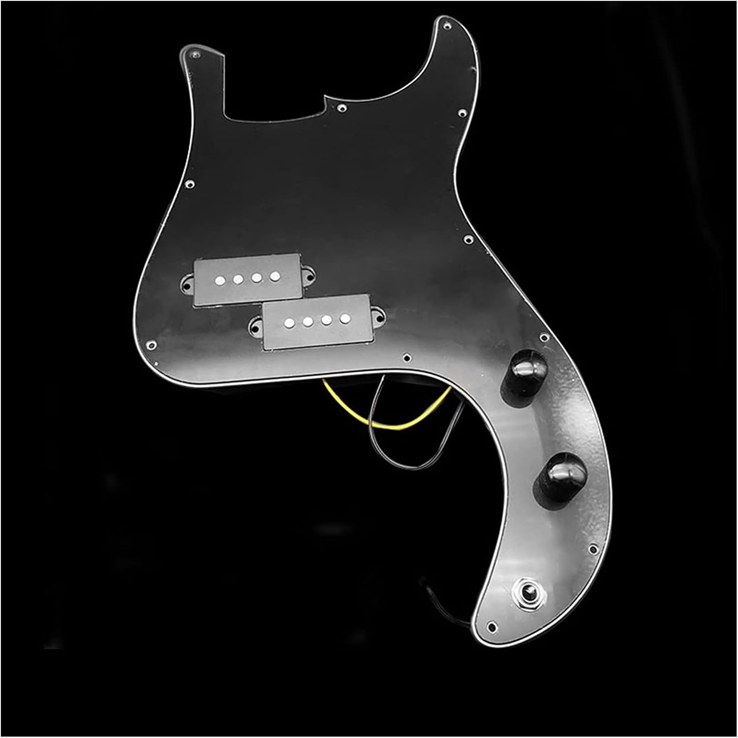 1Set P Bass Prewired Loaded Pickguard for Precision Bass Guitar 3 Ply PB Bass Parts Black/White Loaded Pickguard (Color : Black)